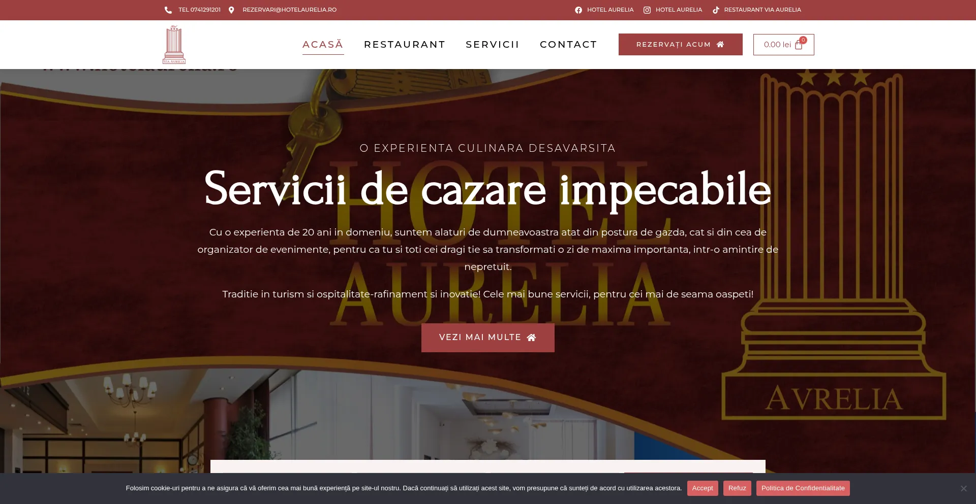 Website screenshot of Hotelaurelia.ro