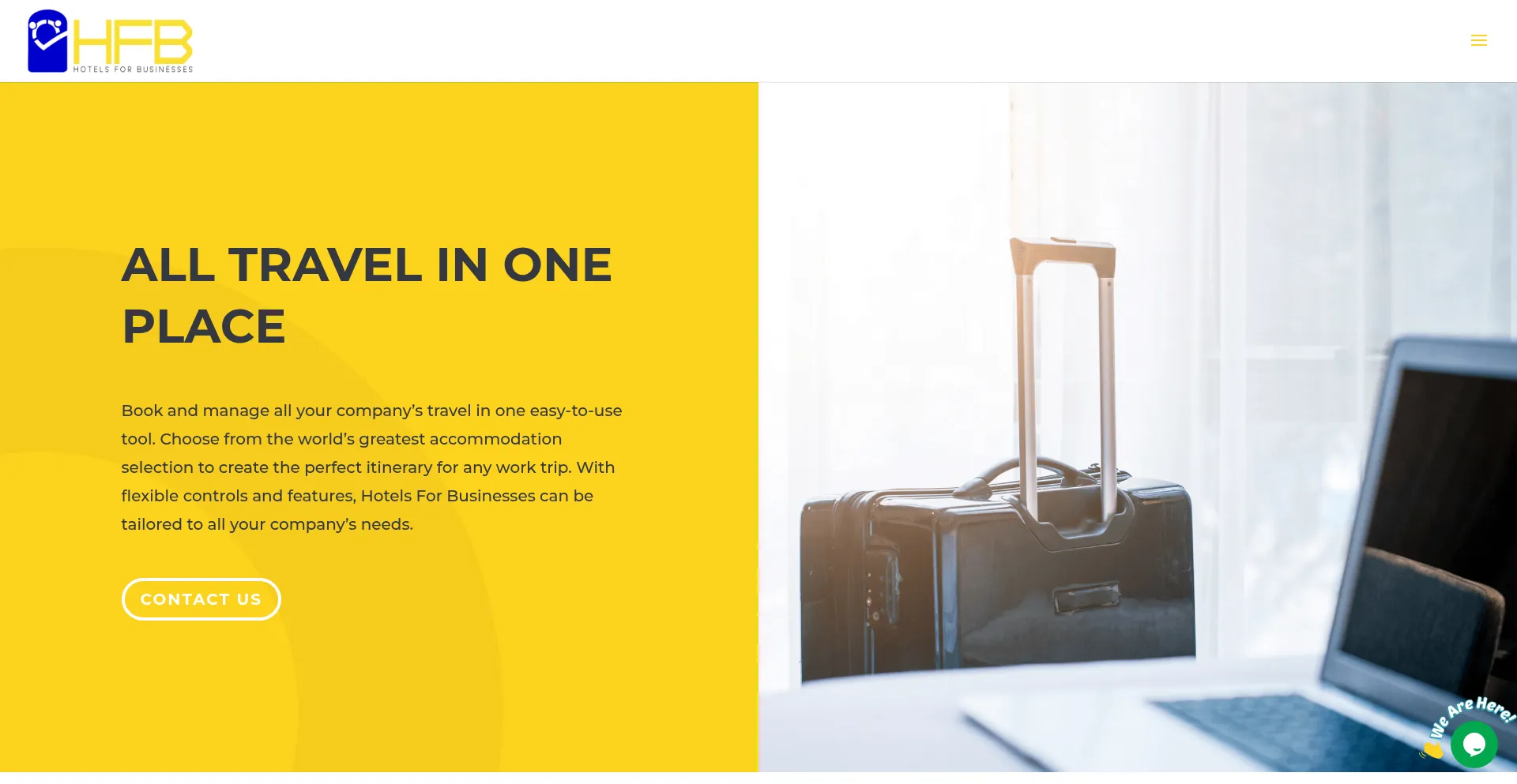 Website screenshot of Hotelsforbusinesses.com