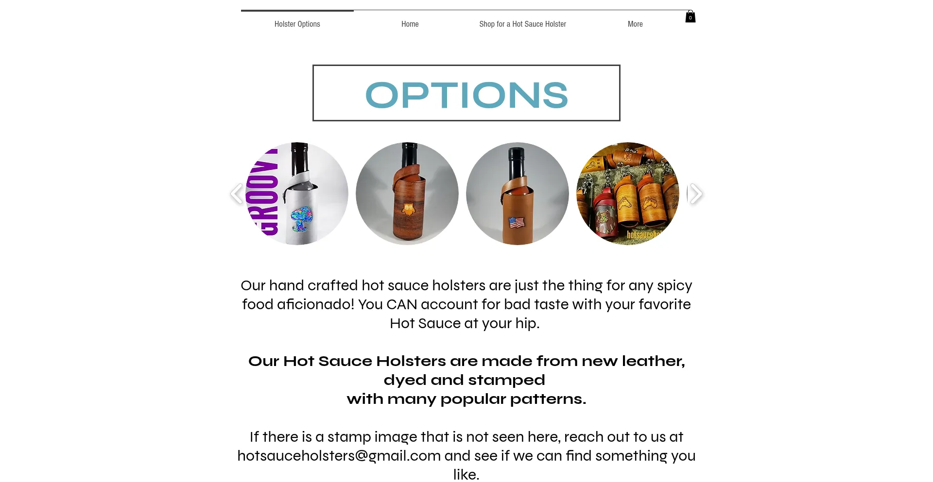 Website screenshot of Hotsauceholsters.com
