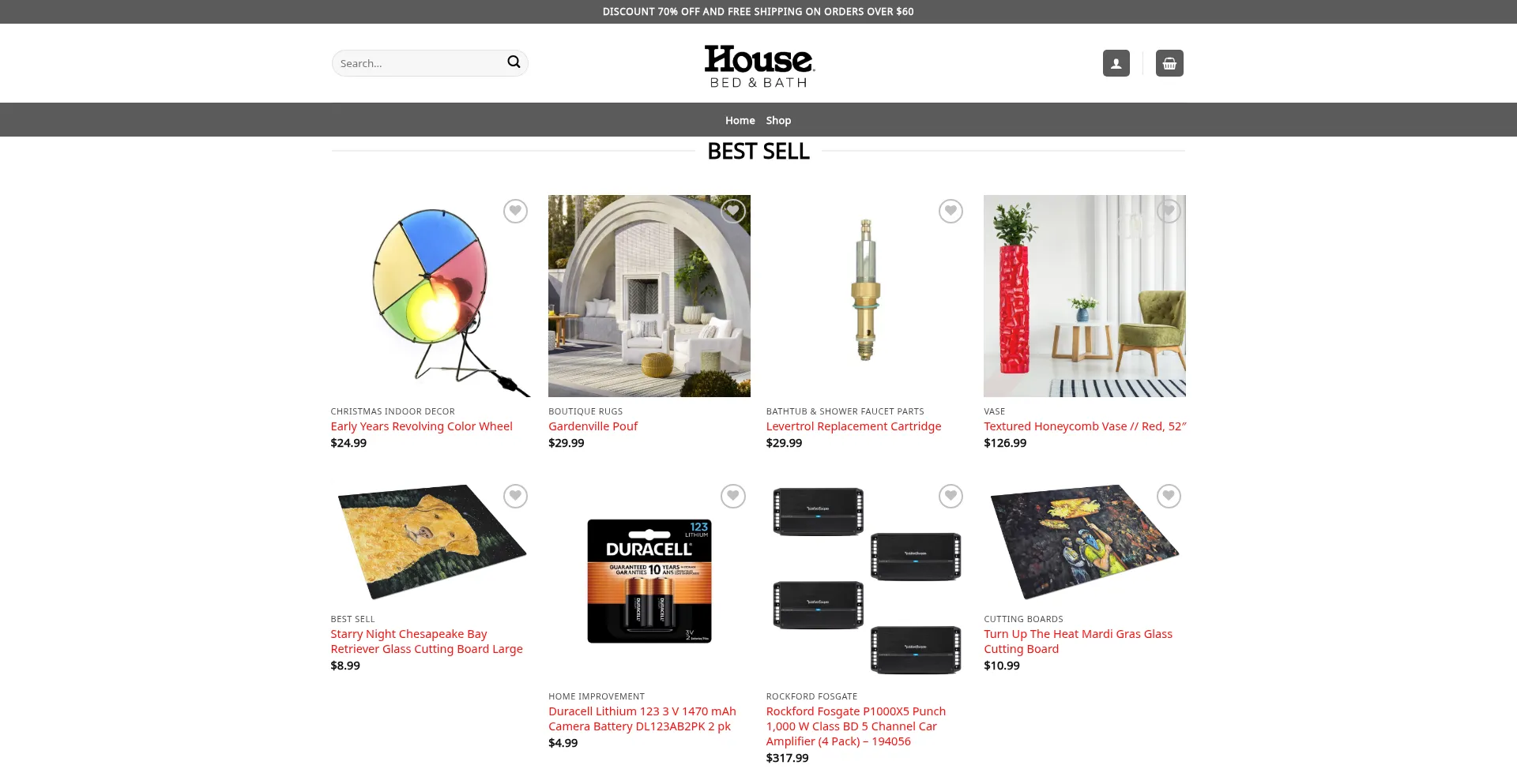 Website screenshot of Housedepartmentstore.com