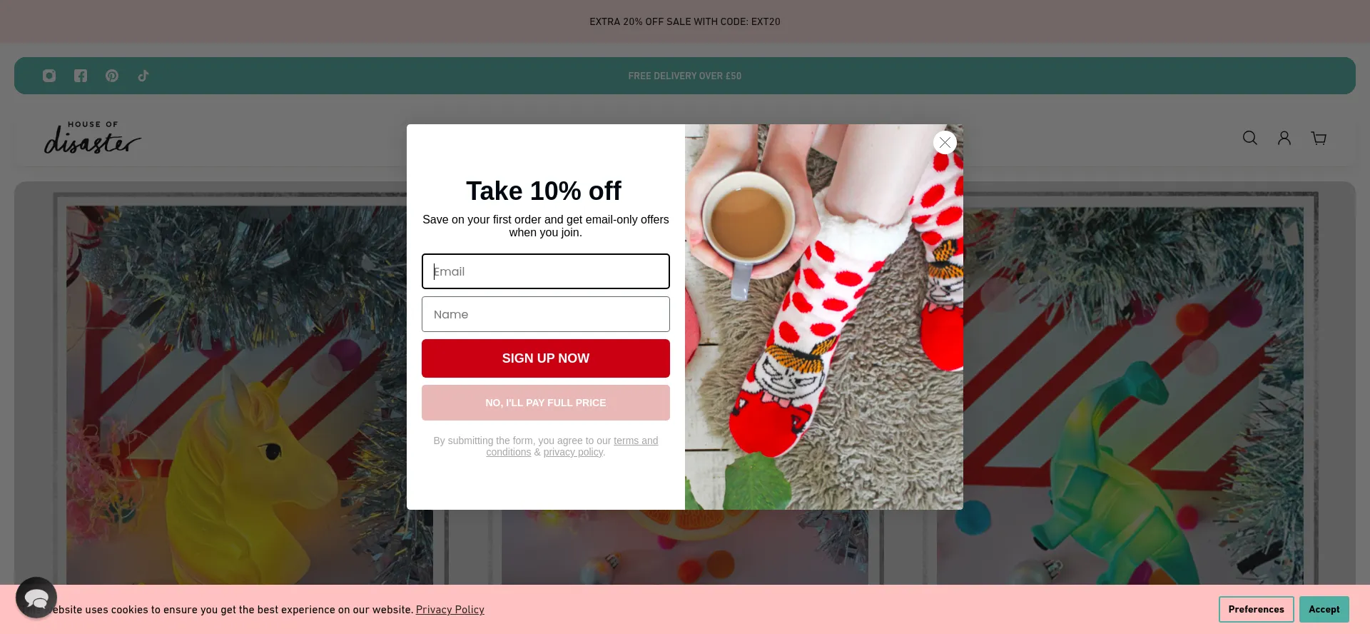 Website screenshot of Houseofdisaster.com