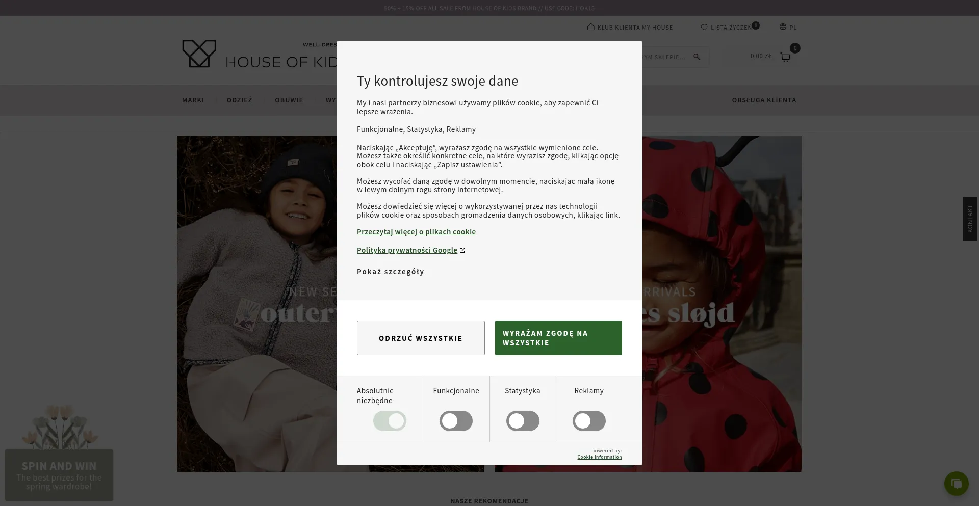 Website screenshot of Houseofkids.pl