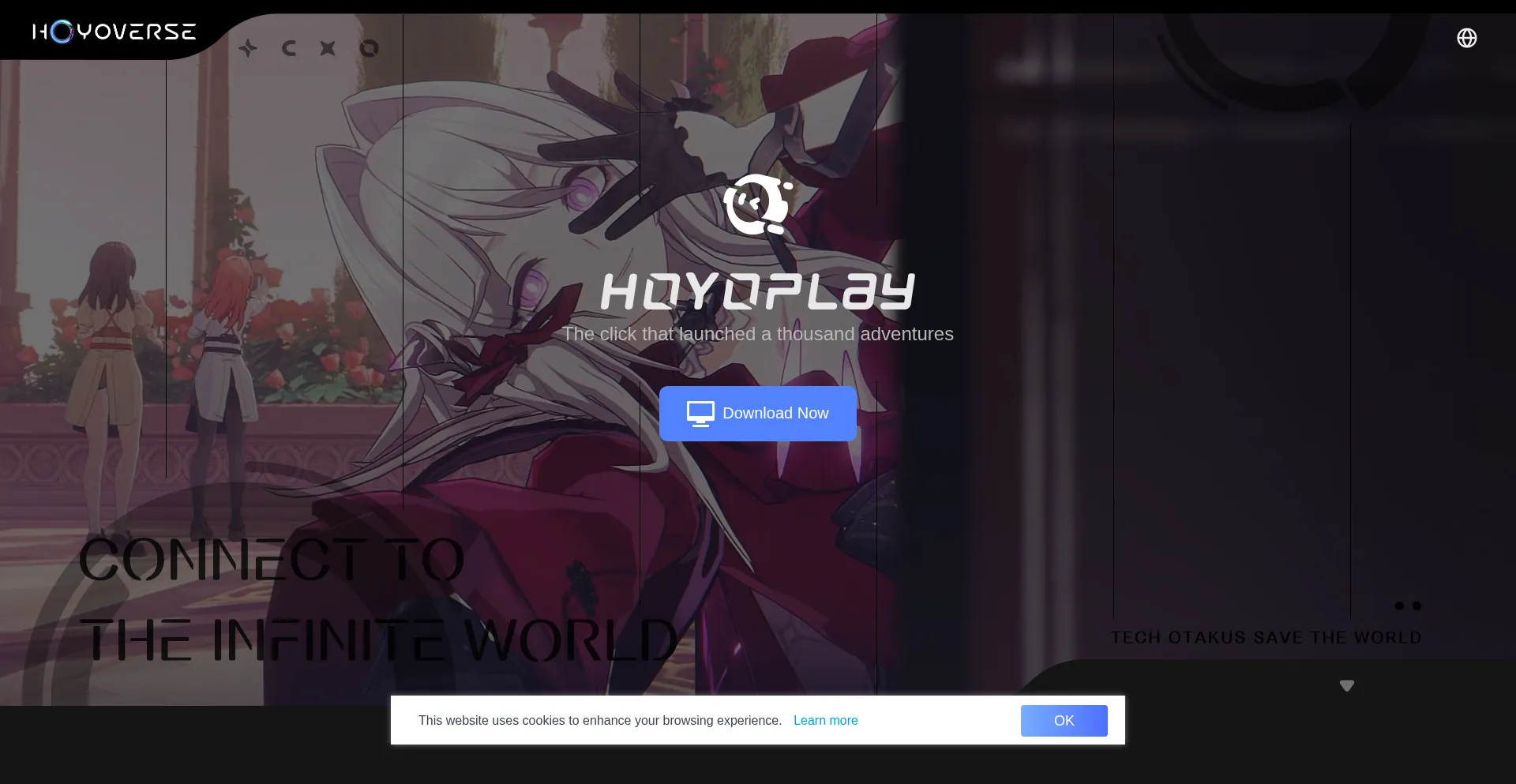Website screenshot of Hoyoplay.hoyoverse.com