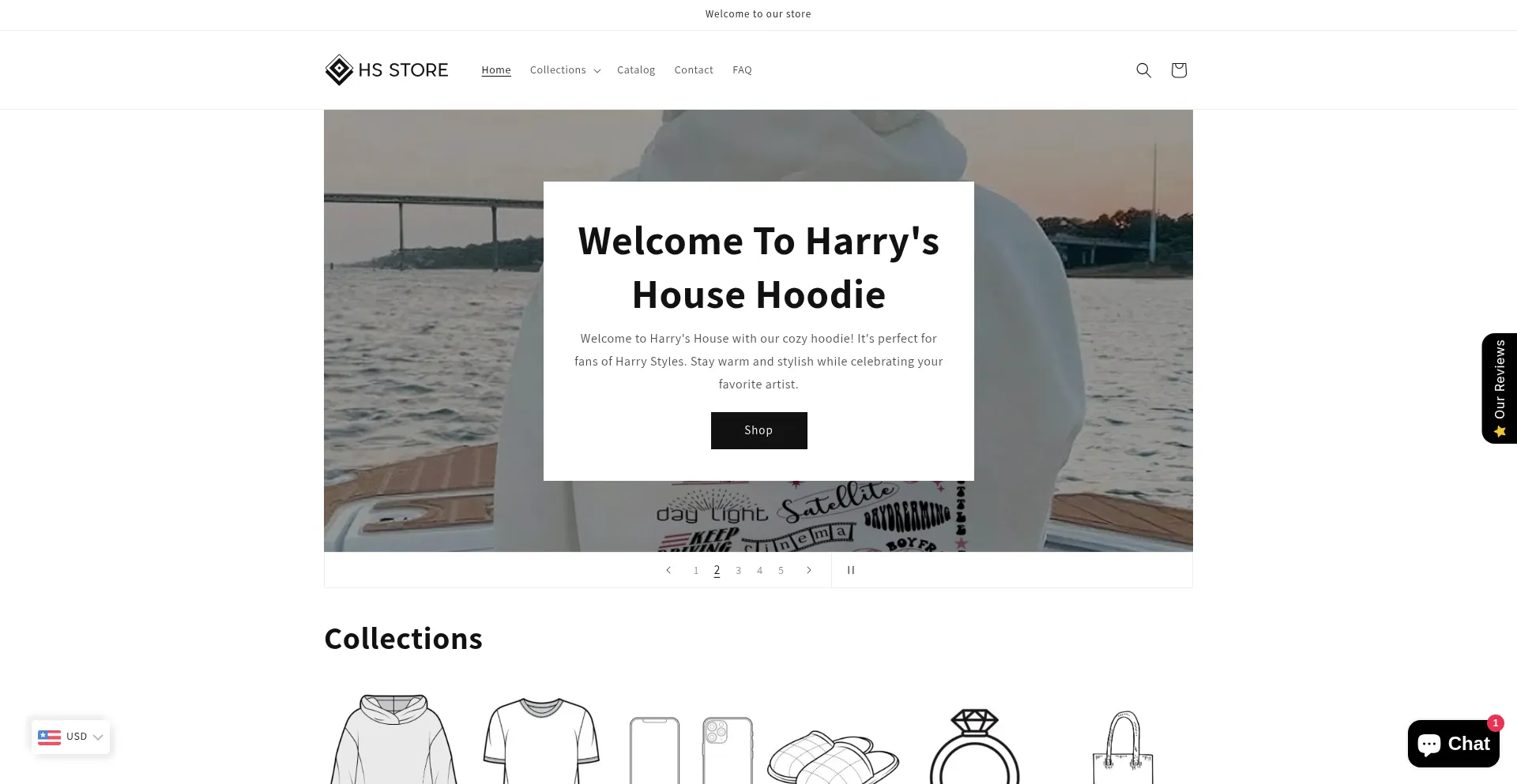 Website screenshot of Hstylesclothing.com
