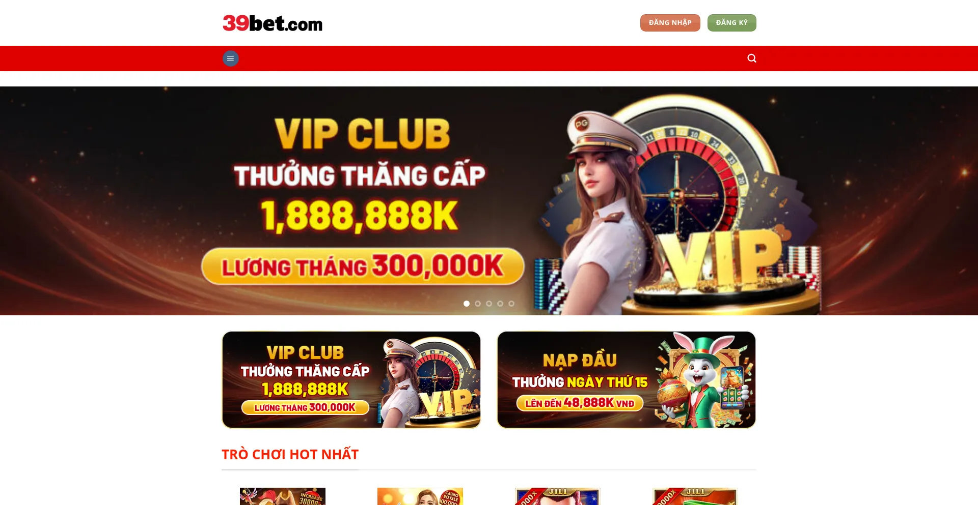 Website screenshot of Http-39bet.com