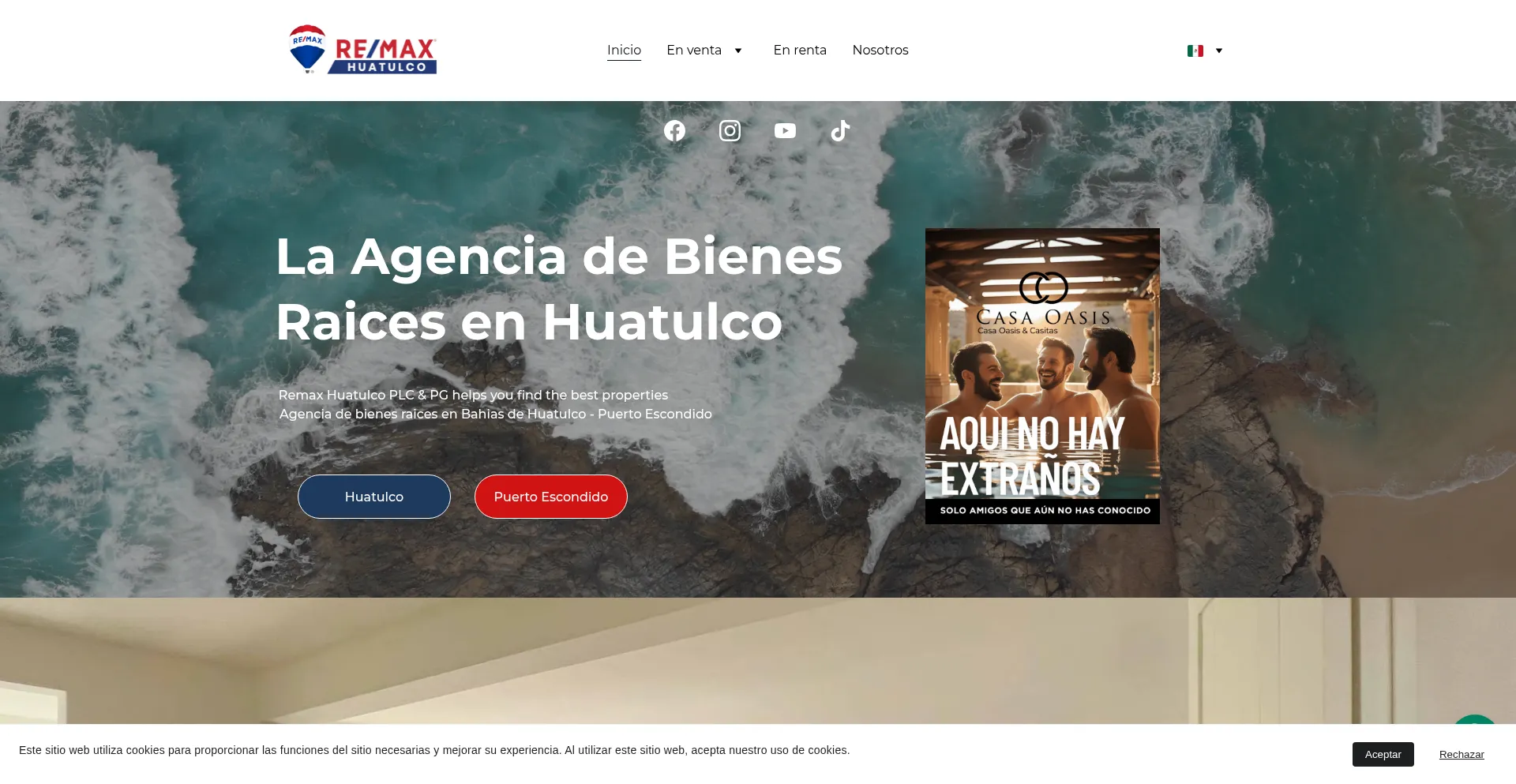 Website screenshot of Huatulcoremax.com
