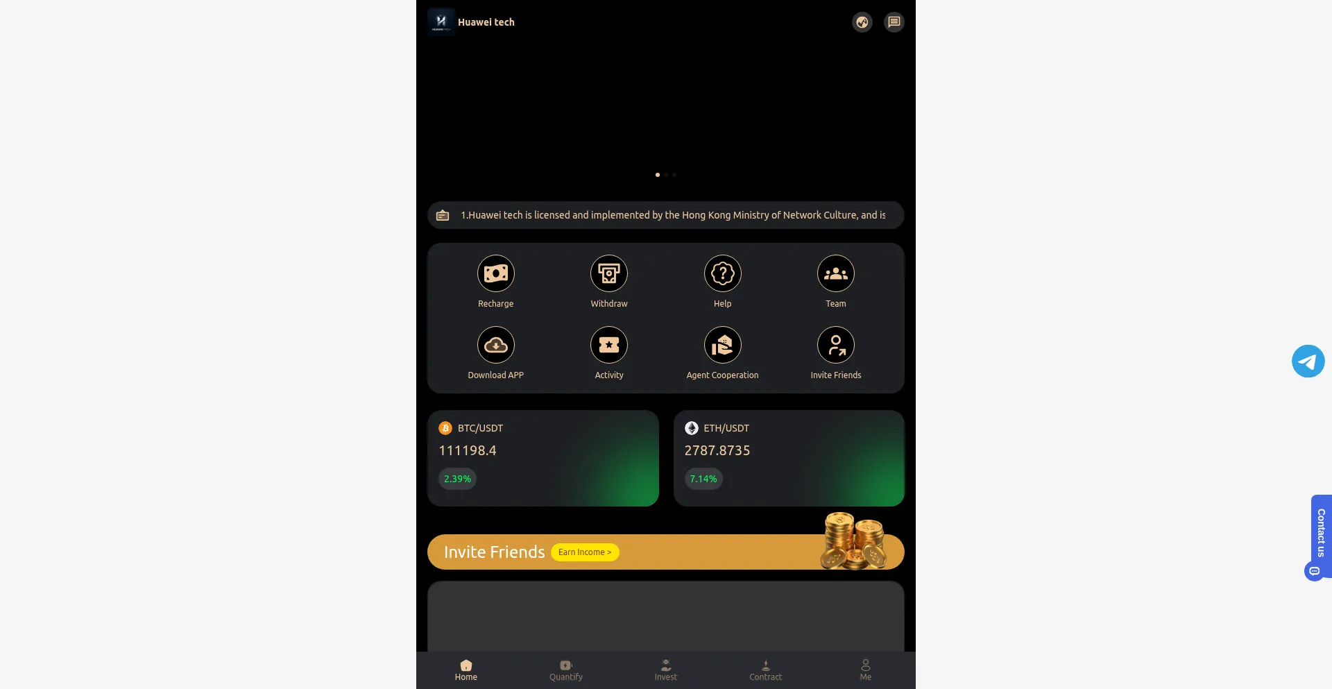 Website screenshot of Huaweitech.vip