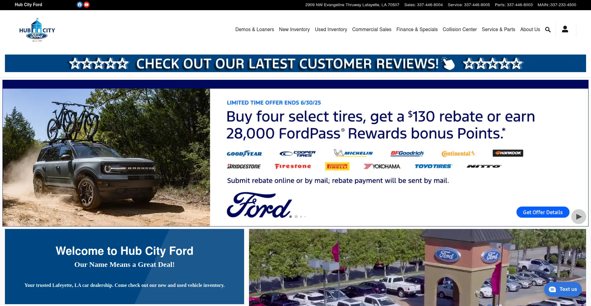 Website screenshot of Hubcityford.net