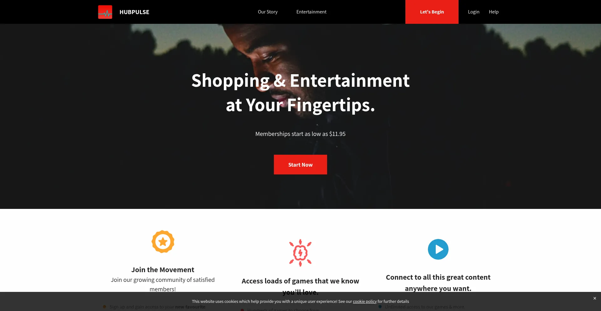 Website screenshot of Hubpulse.net