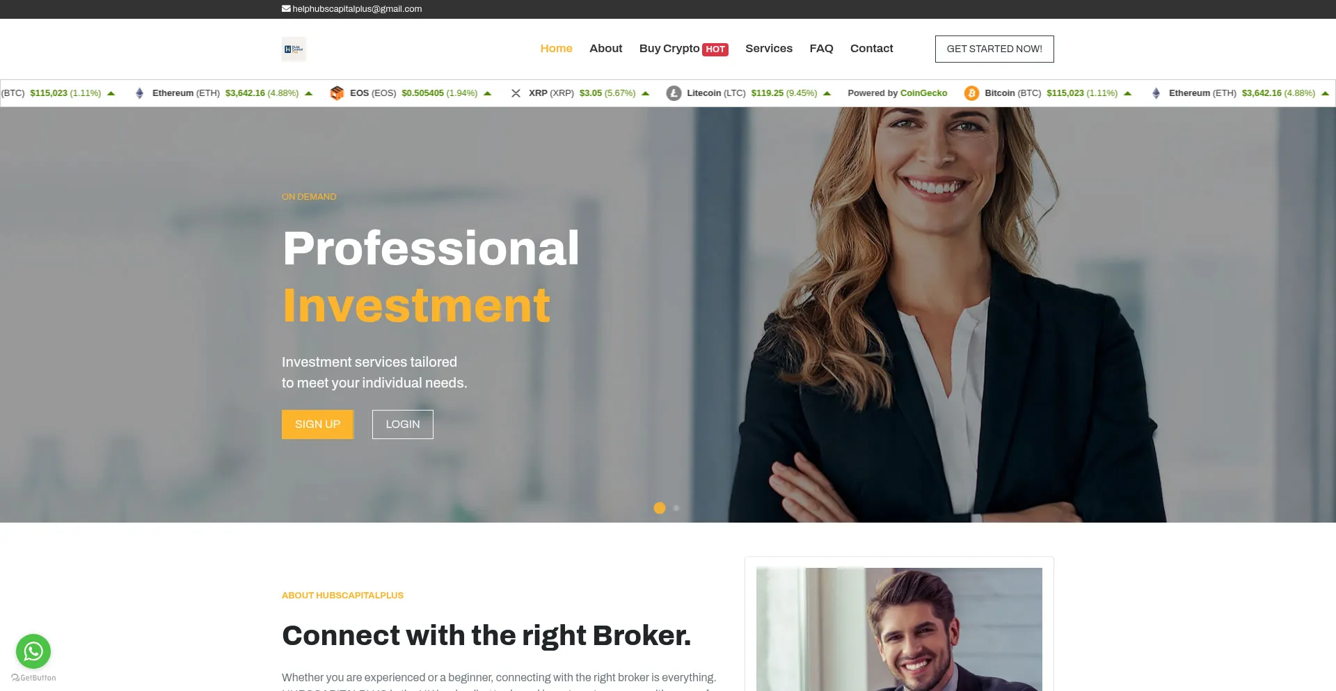 Website screenshot of Hubscapitalplus.com