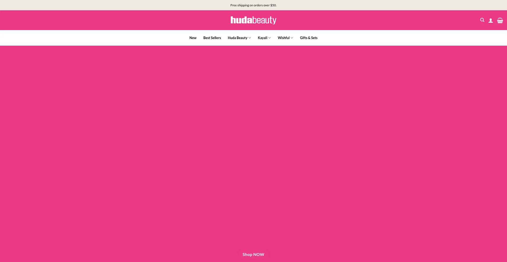 Website screenshot of Hudabeautys.com