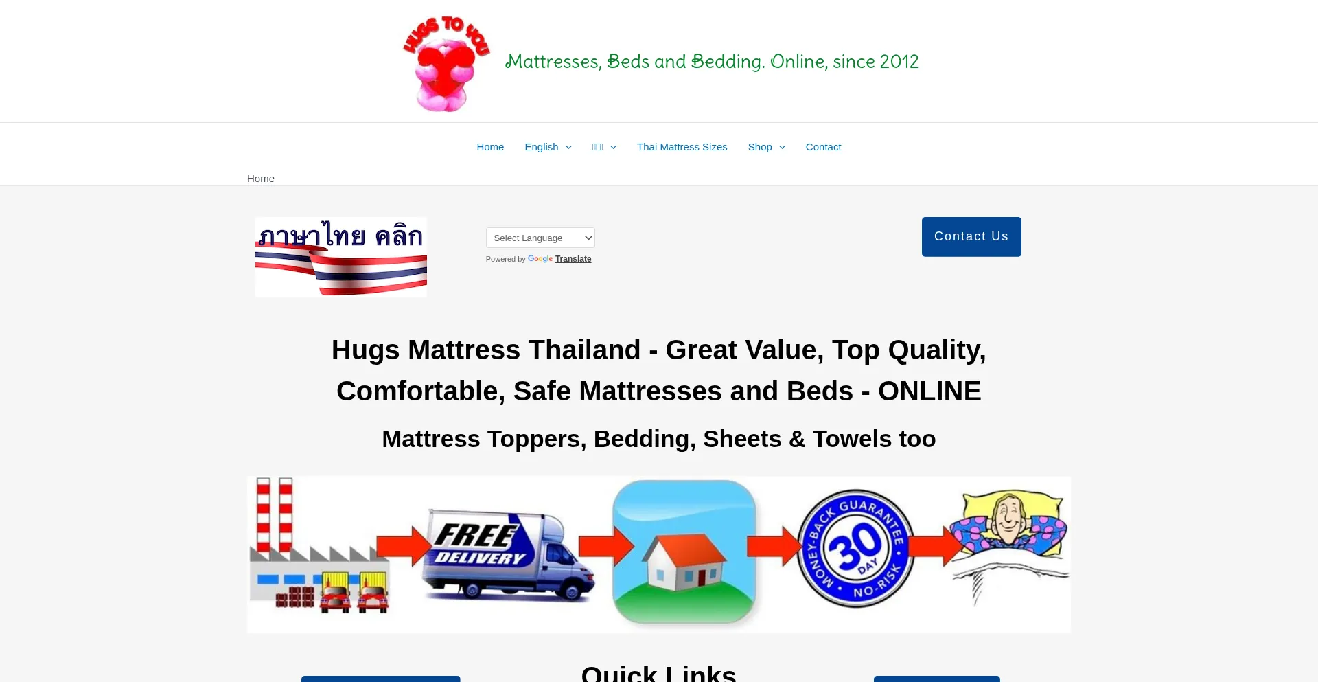 Website screenshot of Hugsthailand.com