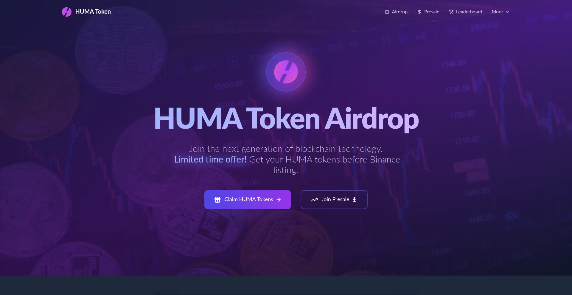 Website screenshot of Humadrop.net