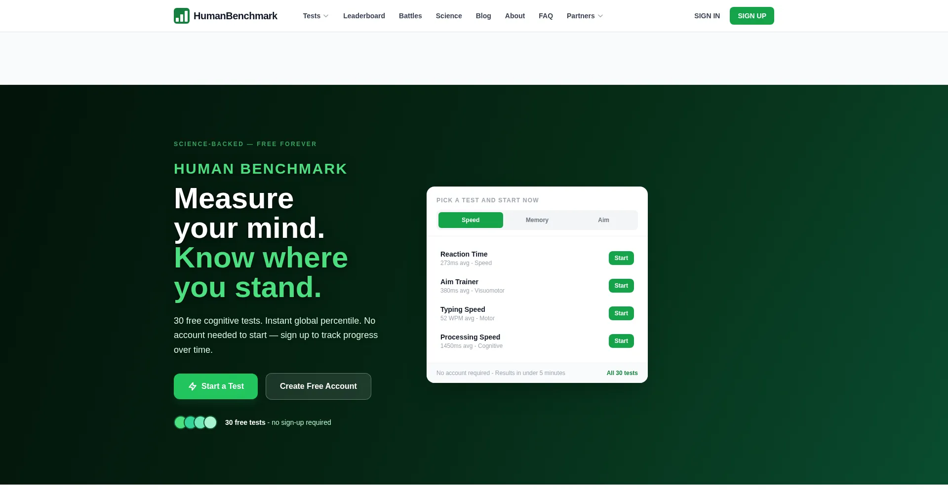 Humanbenchmark.now