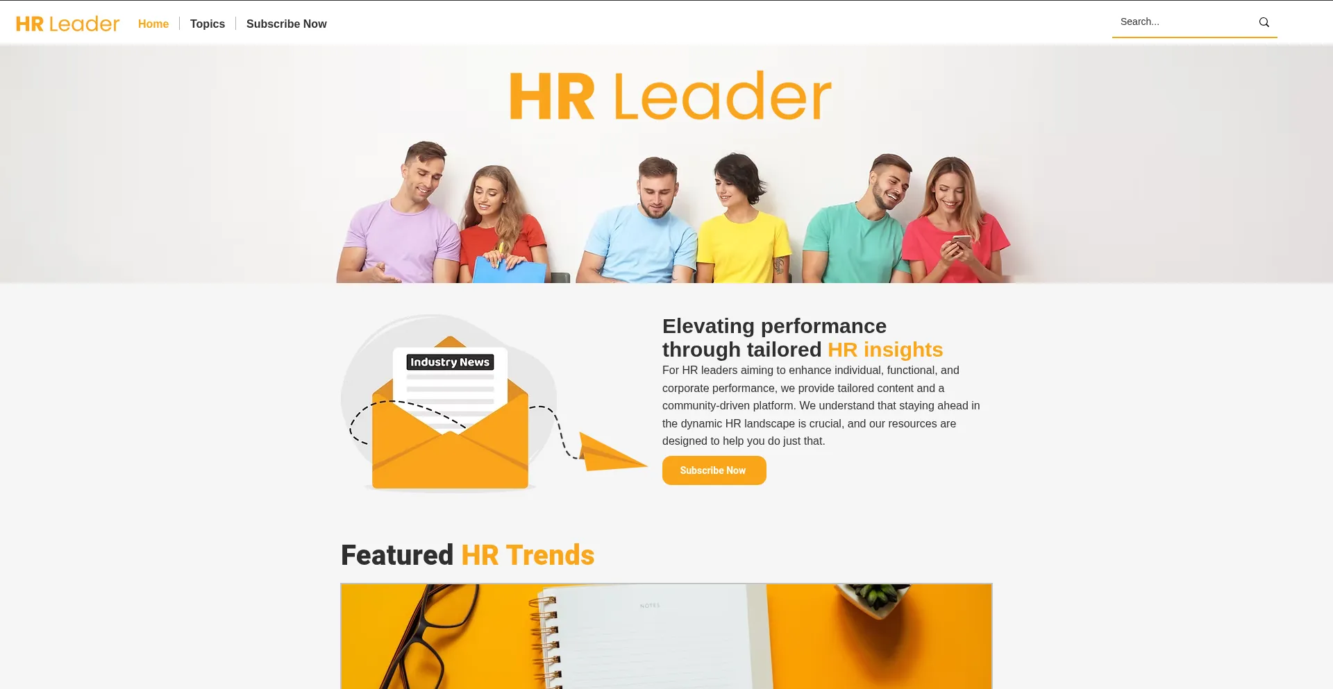 Website screenshot of Humanresourcesleader.com