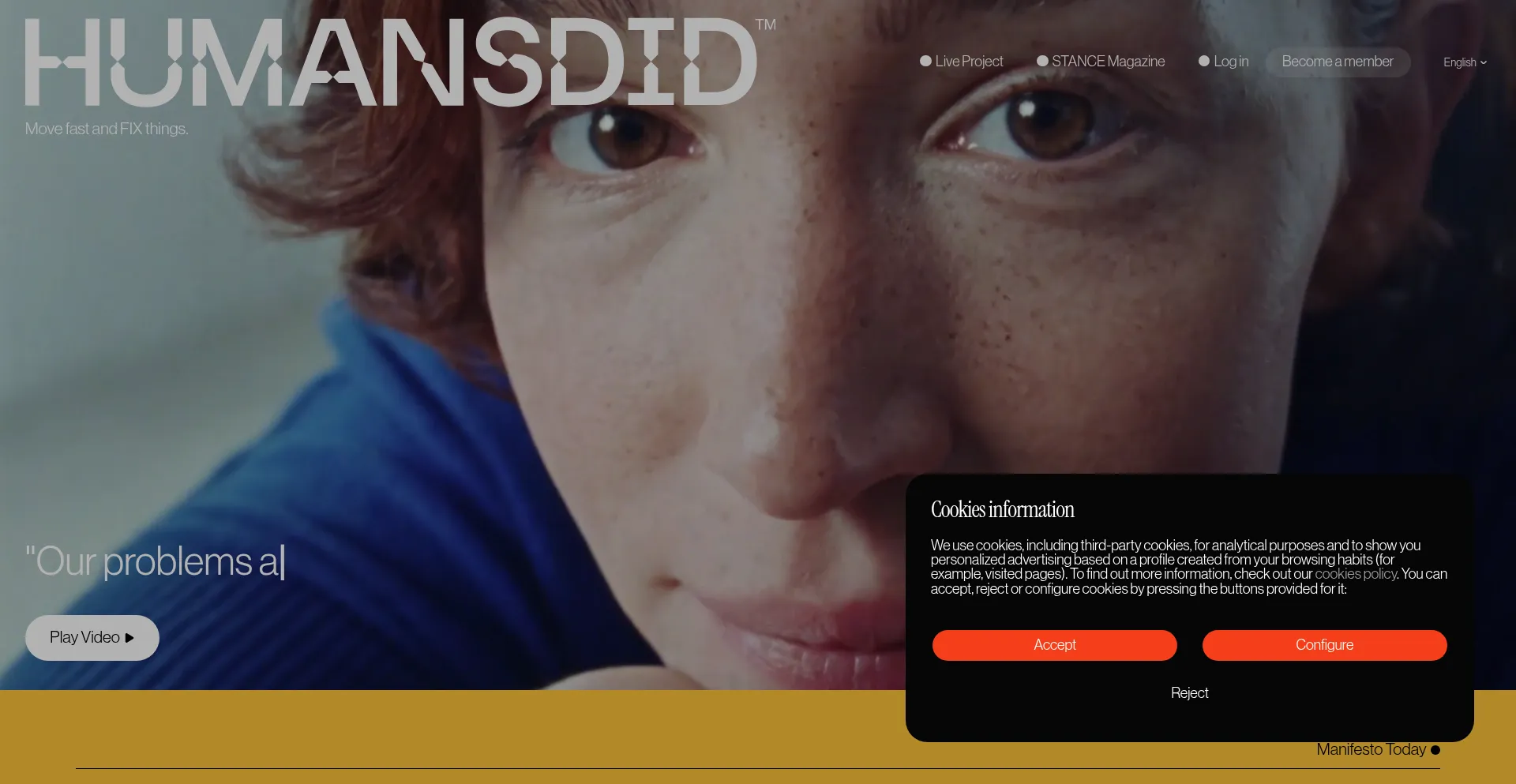 Website screenshot of Humansdid.com