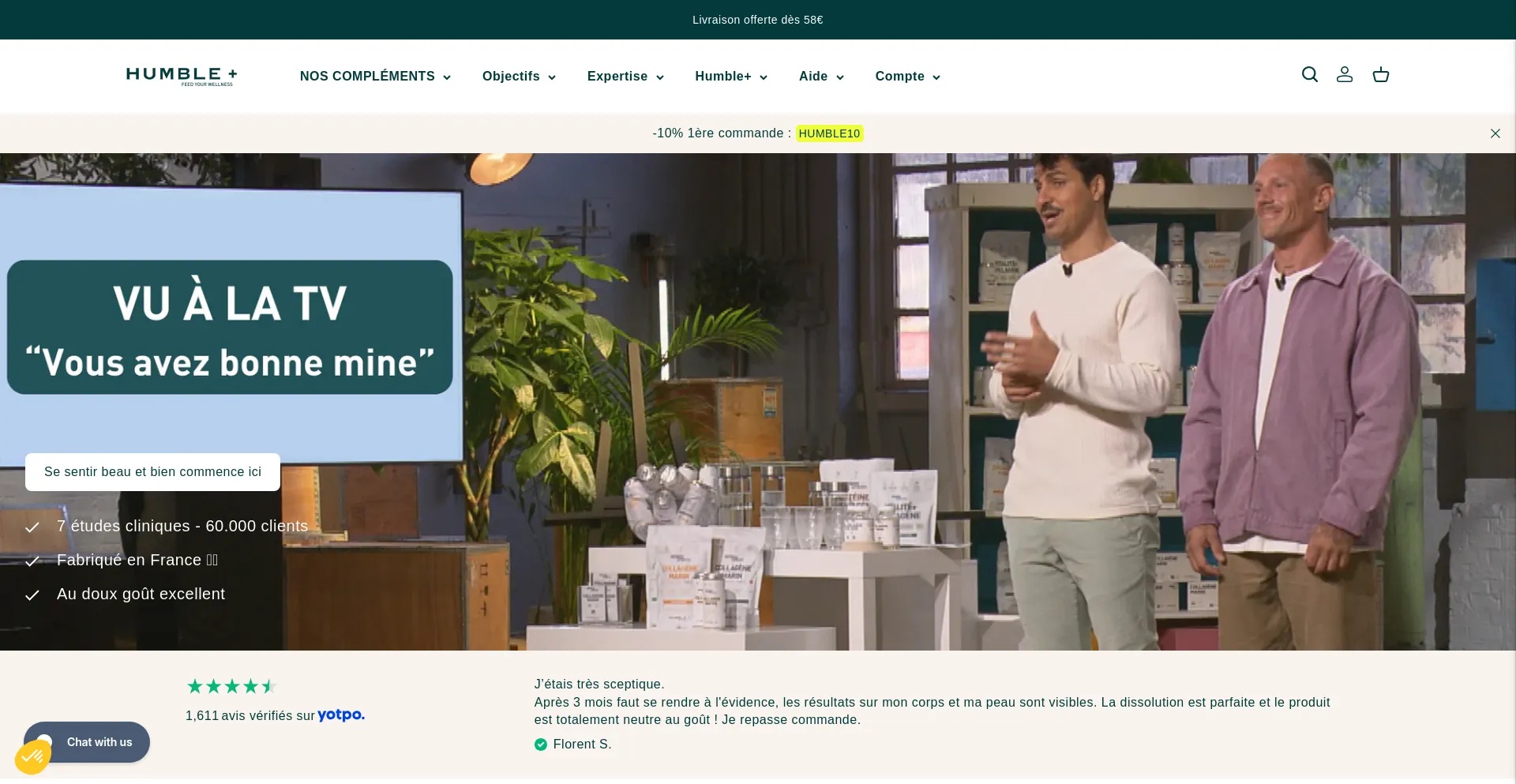 Website screenshot of Humbleplus.com