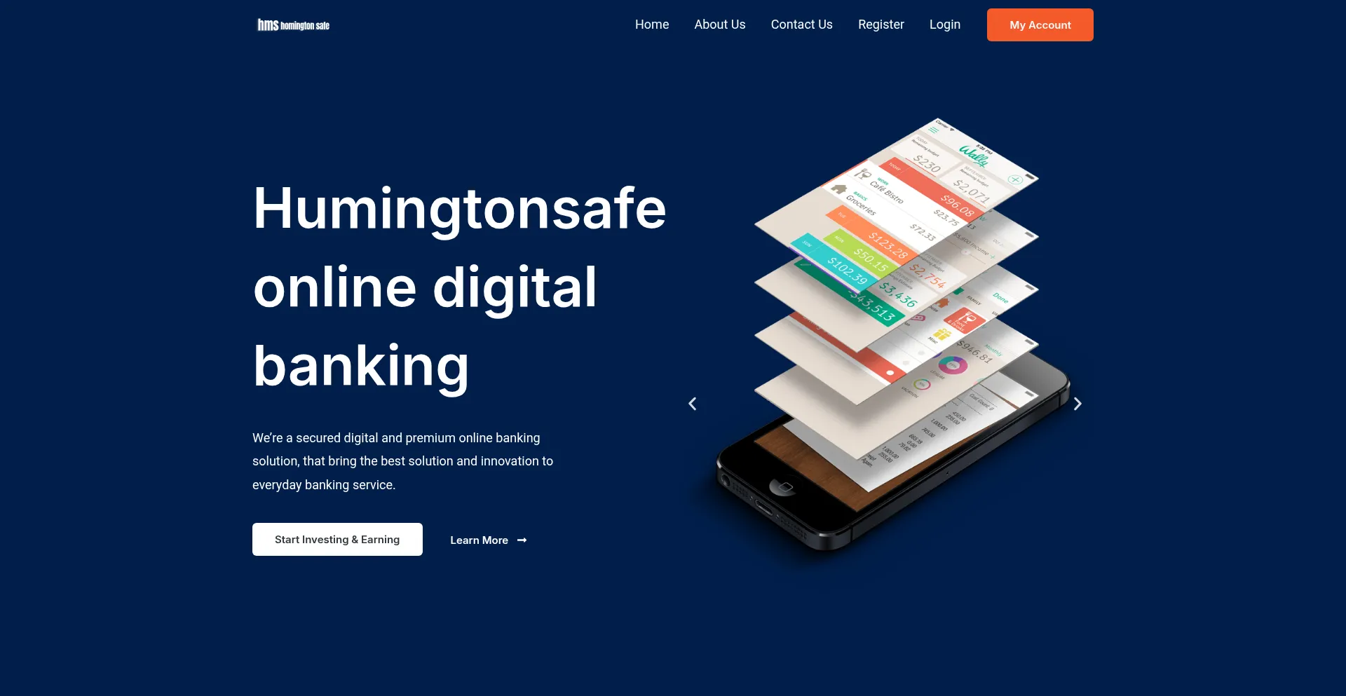 Website screenshot of Humingtonsafe.online