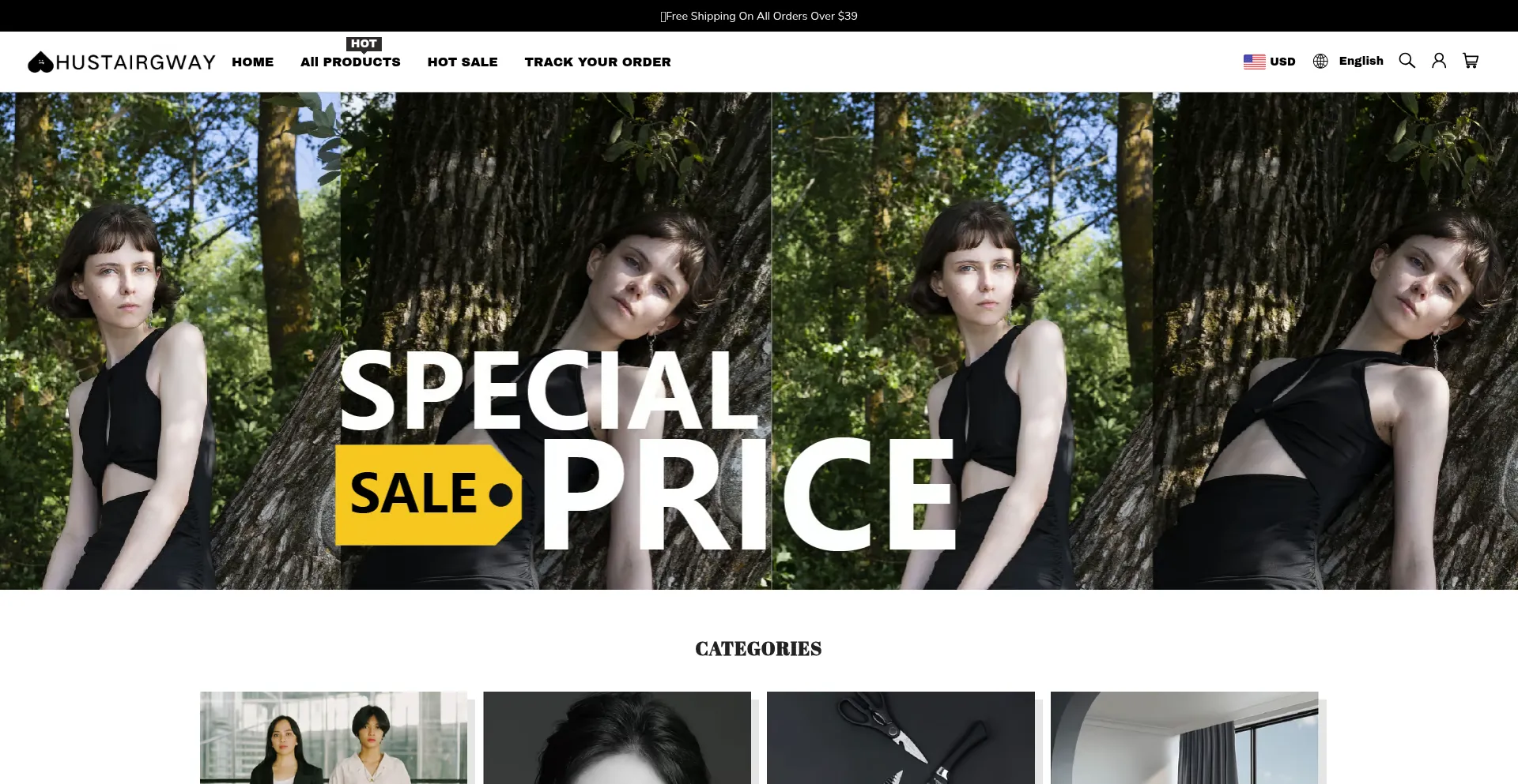 Website screenshot of Hustairgway.com