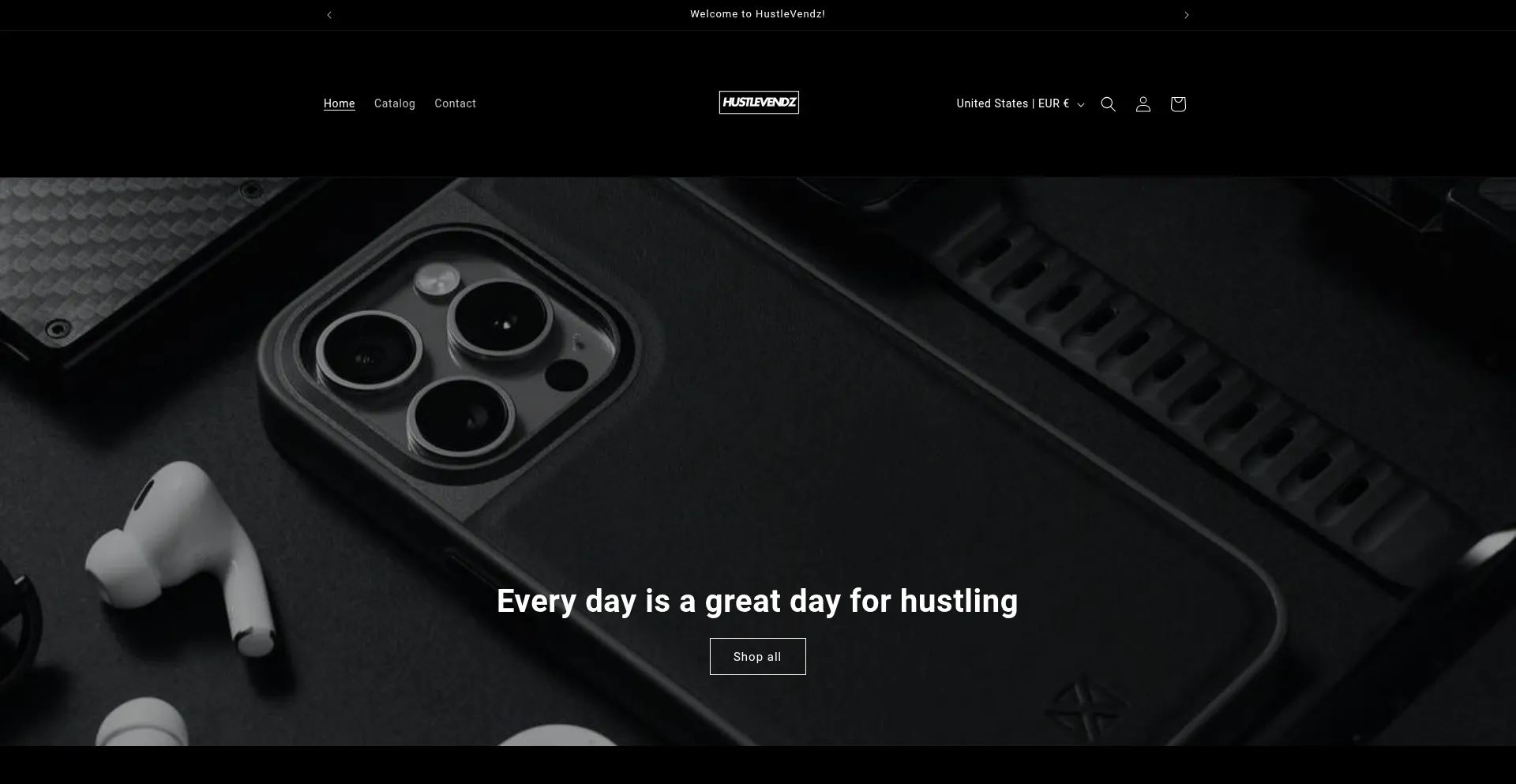 Website screenshot of Hustlevendz.store