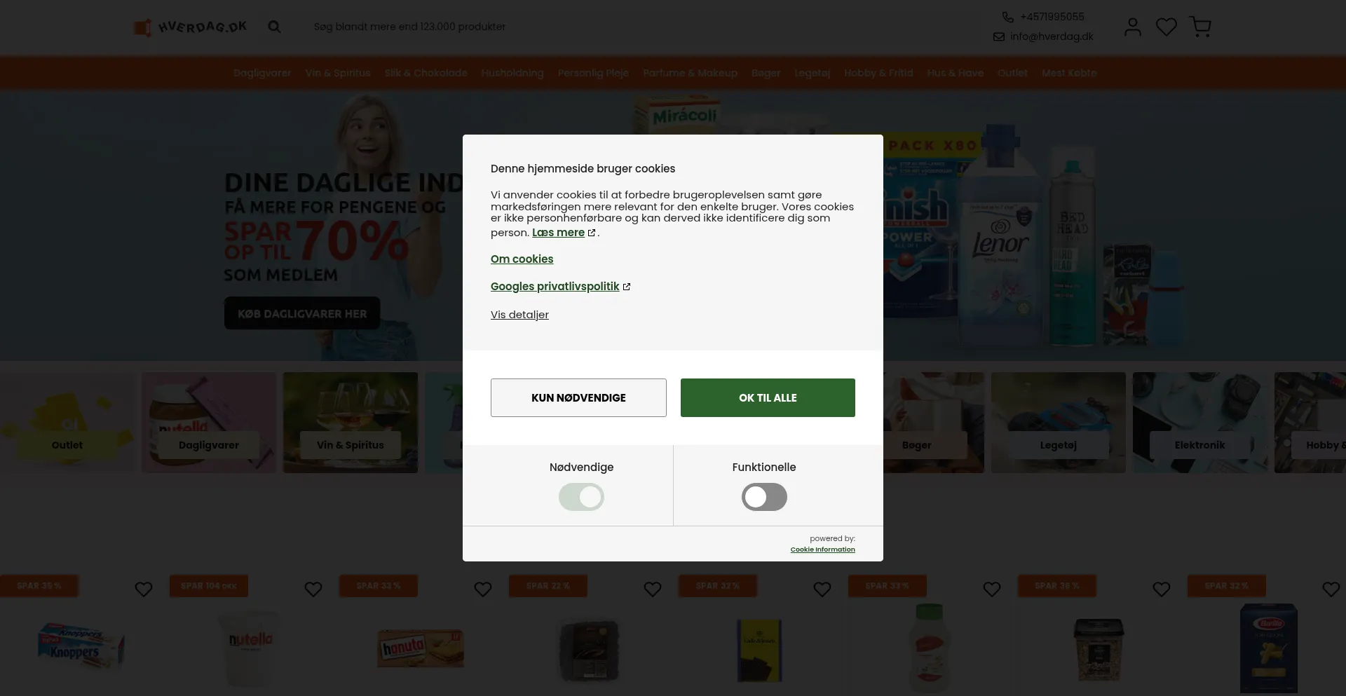 Website screenshot of Hverdag.dk