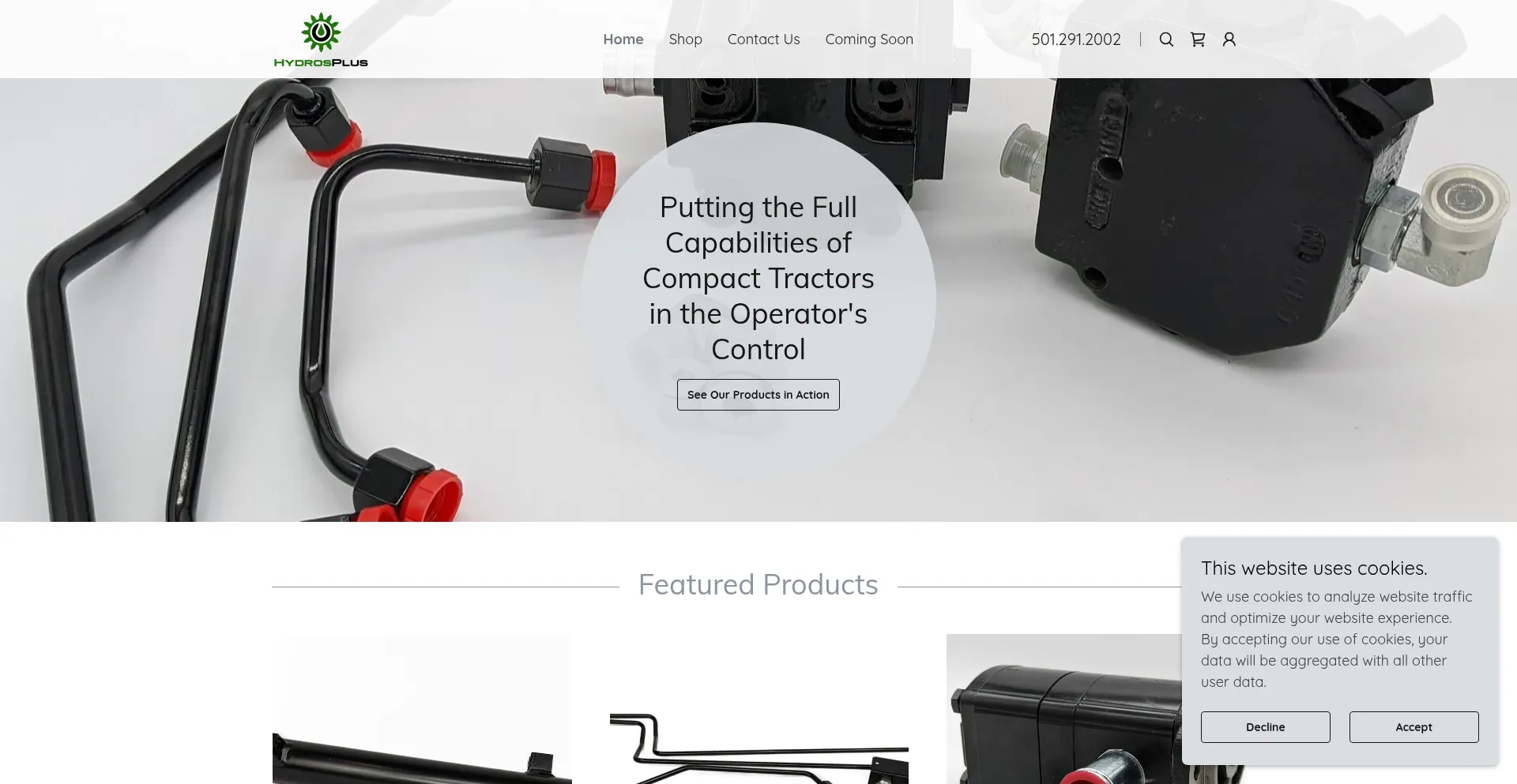 Website screenshot of Hydrosplus.com