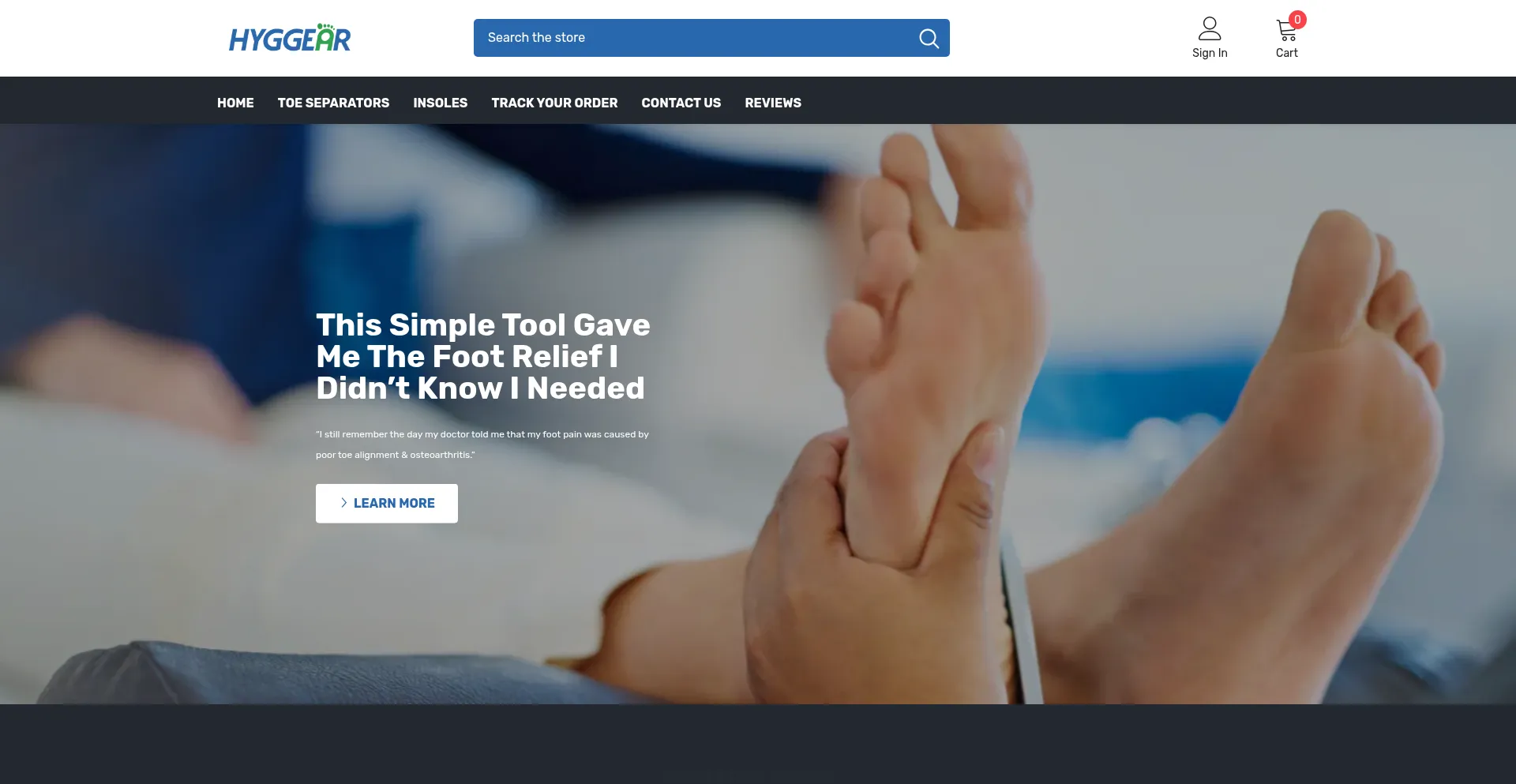 Website screenshot of Hyggear.com