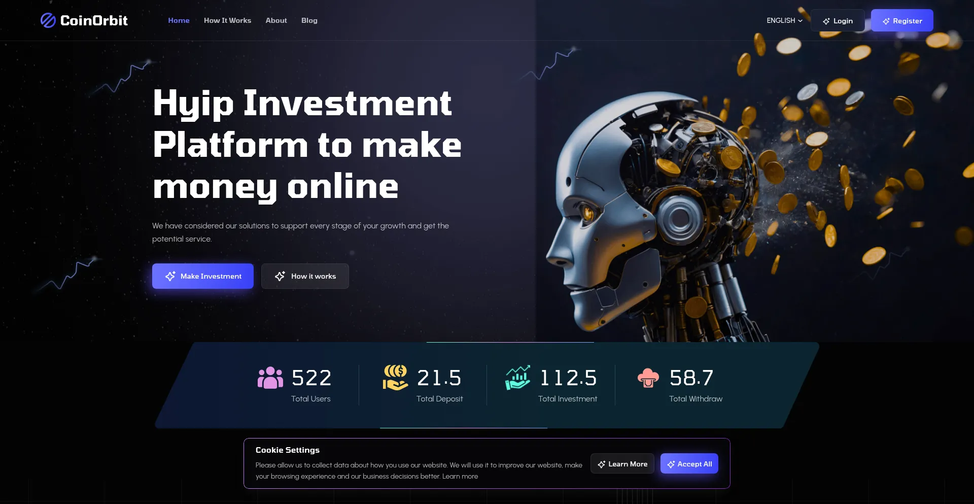 Website screenshot of Hyiprio-coinorbit.tdevs.co