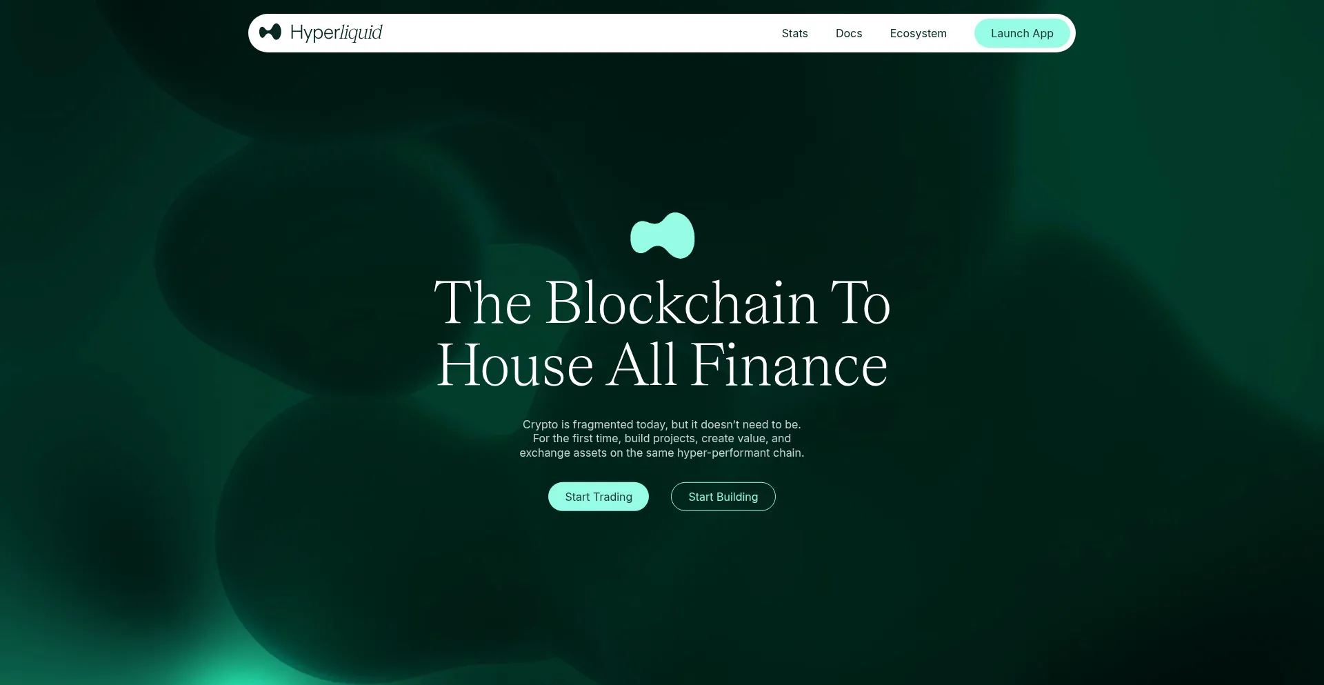 Website screenshot of Hyperliquid.xyz