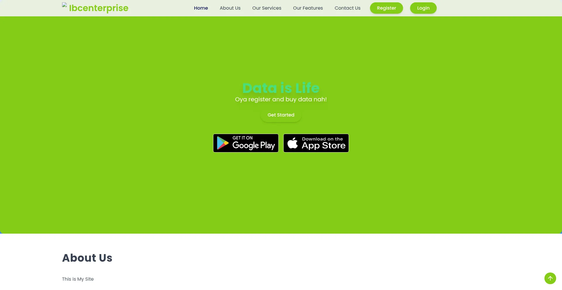 Website screenshot of Ibcenterpise.com