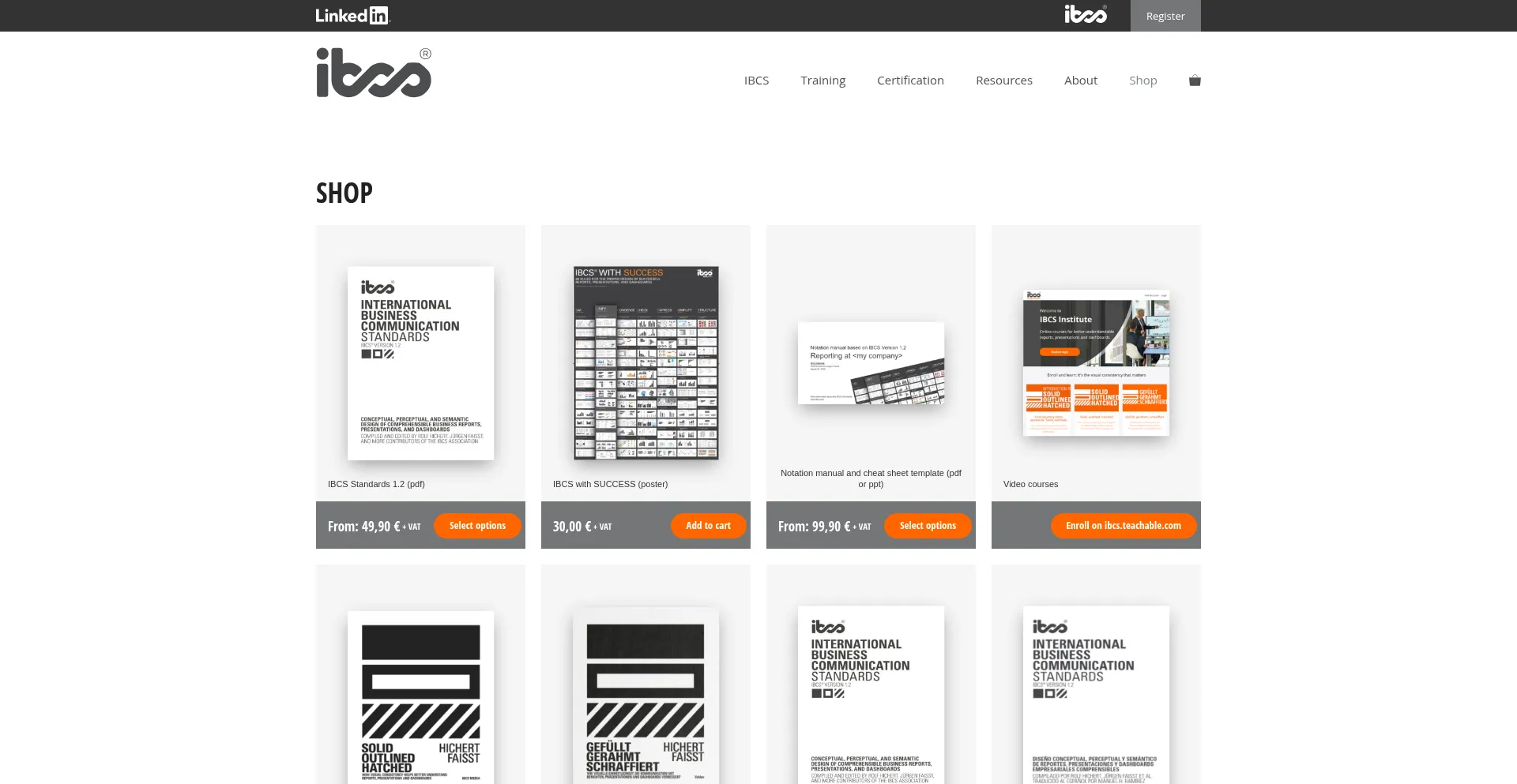 Website screenshot of Ibcs-shop.com