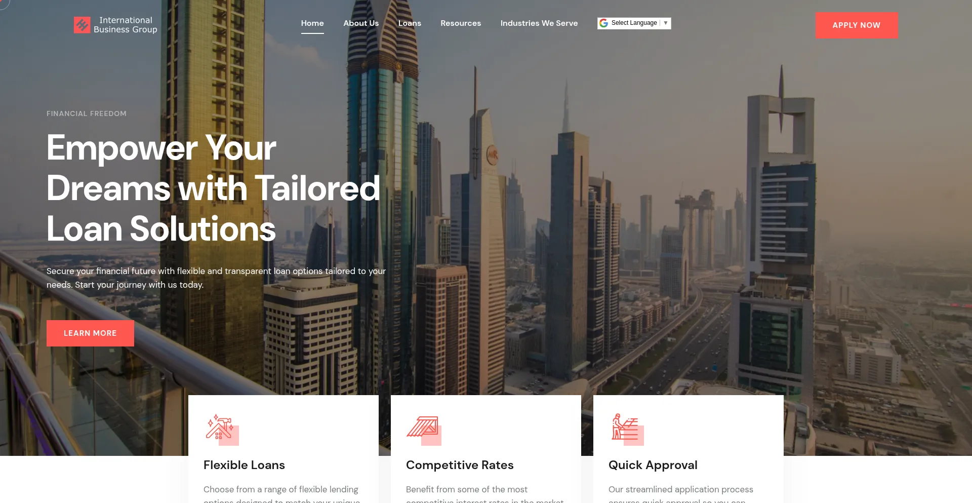 Website screenshot of Ibgroup-uae.com