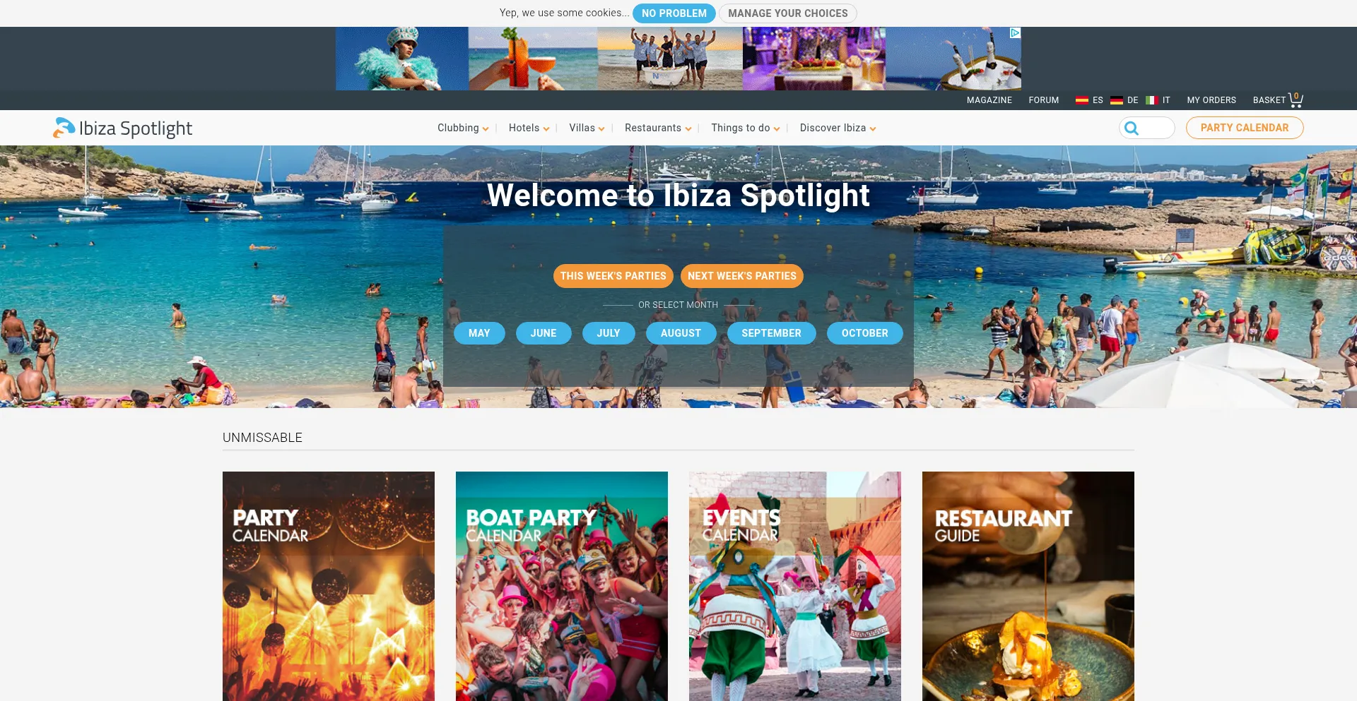 Website screenshot of Ibiza-spotlight.com