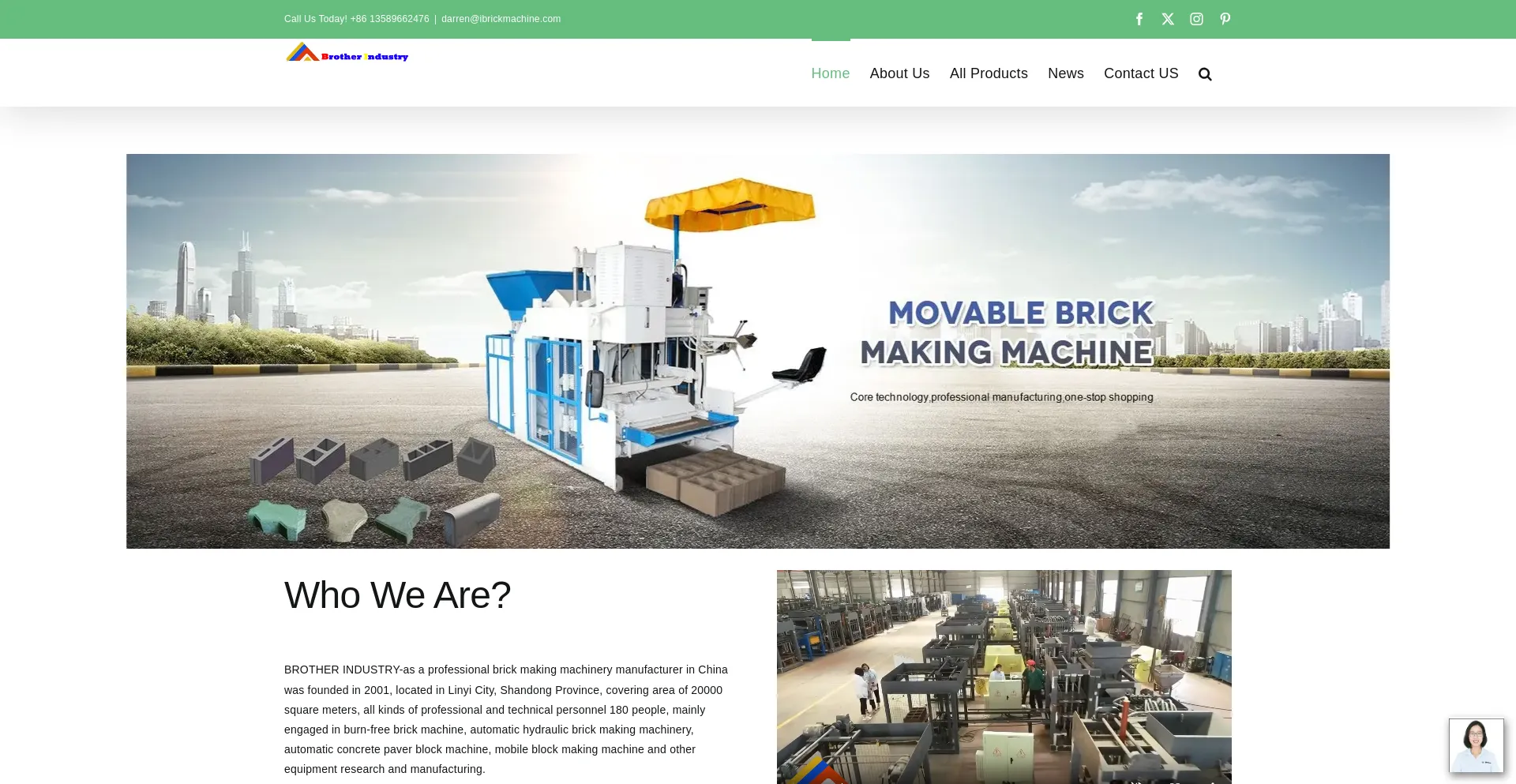 Website screenshot of Ibrickmachine.com