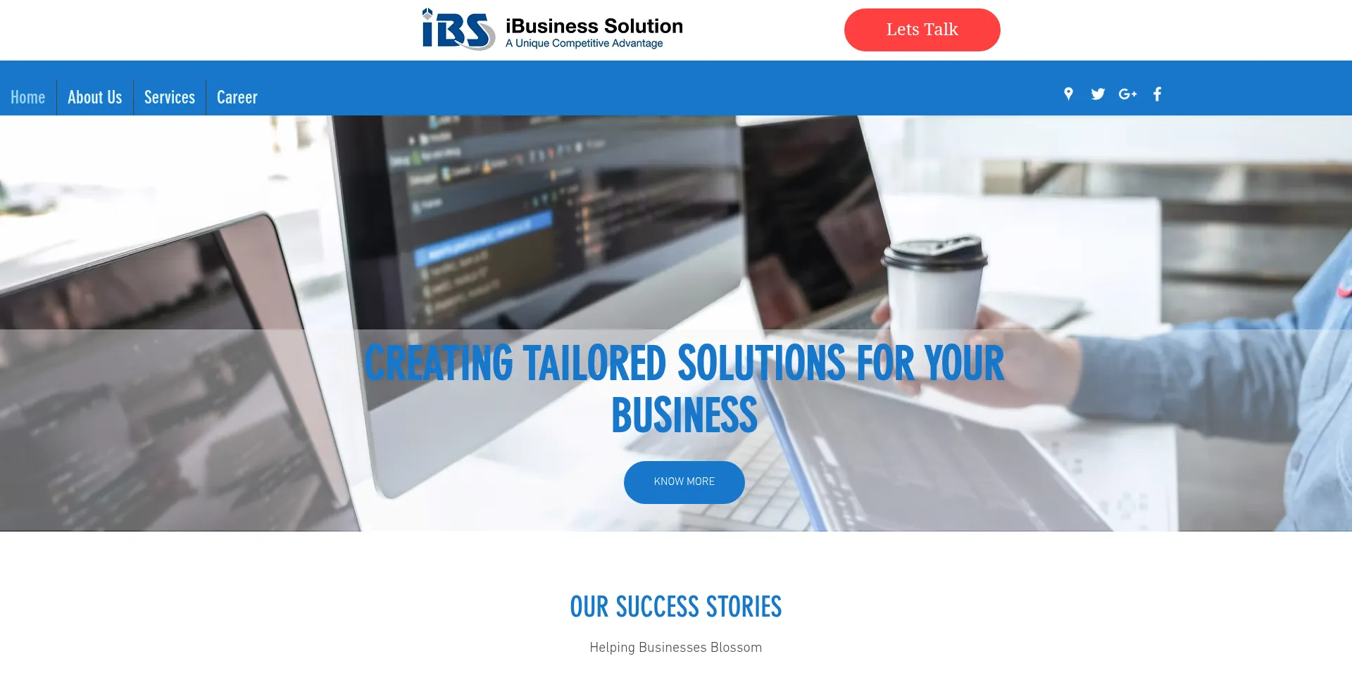Website screenshot of Ibusinesssolution.com