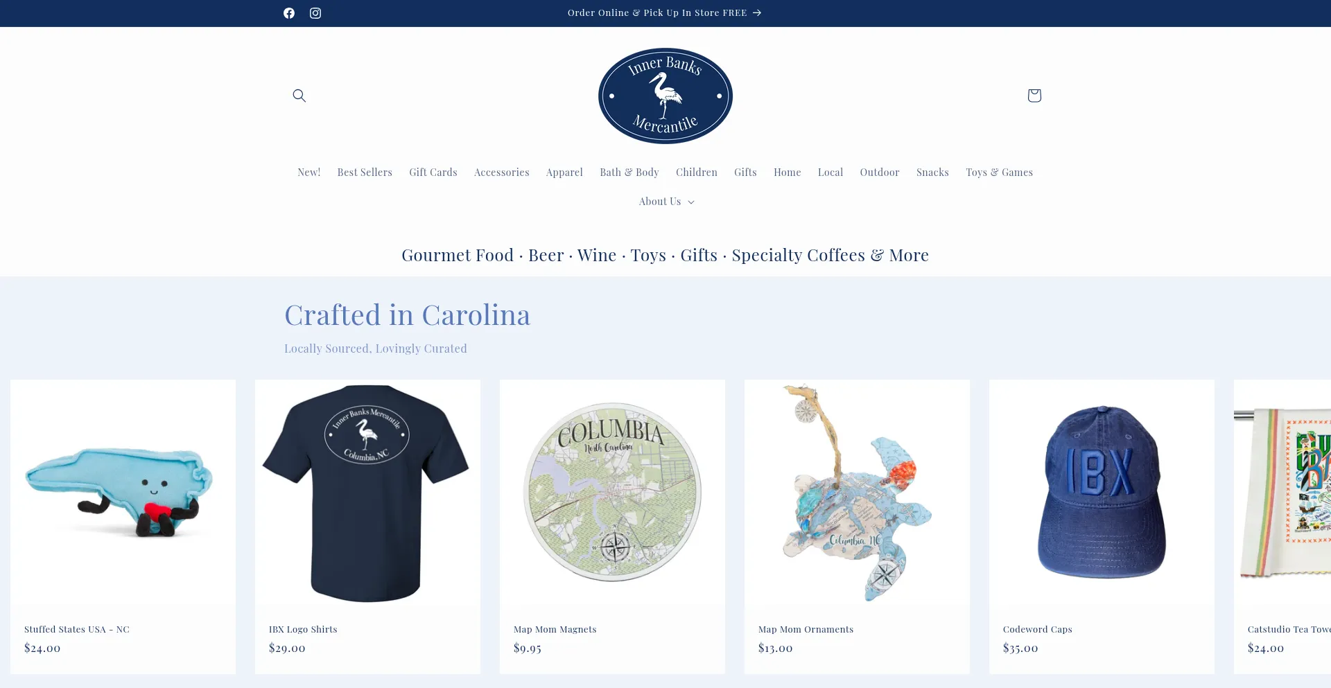 Website screenshot of Ibxmercantile.com