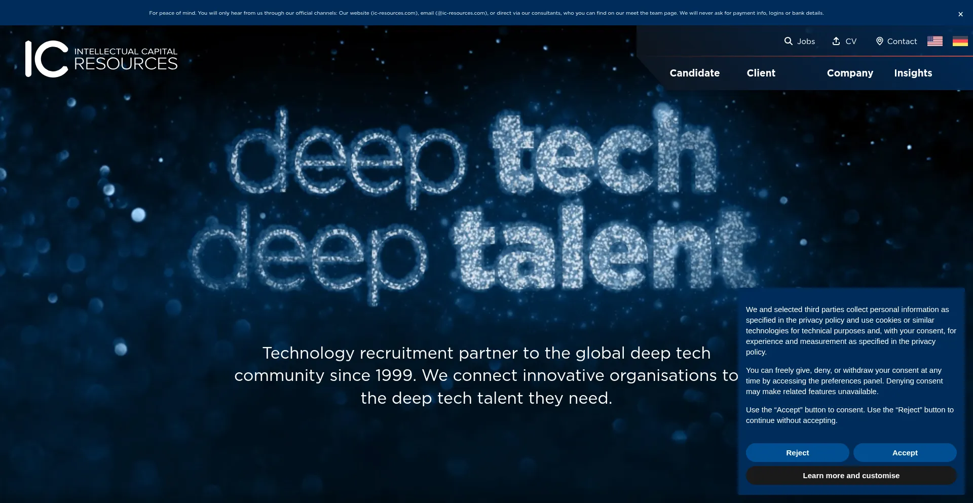 Website screenshot of Ic-resources.com