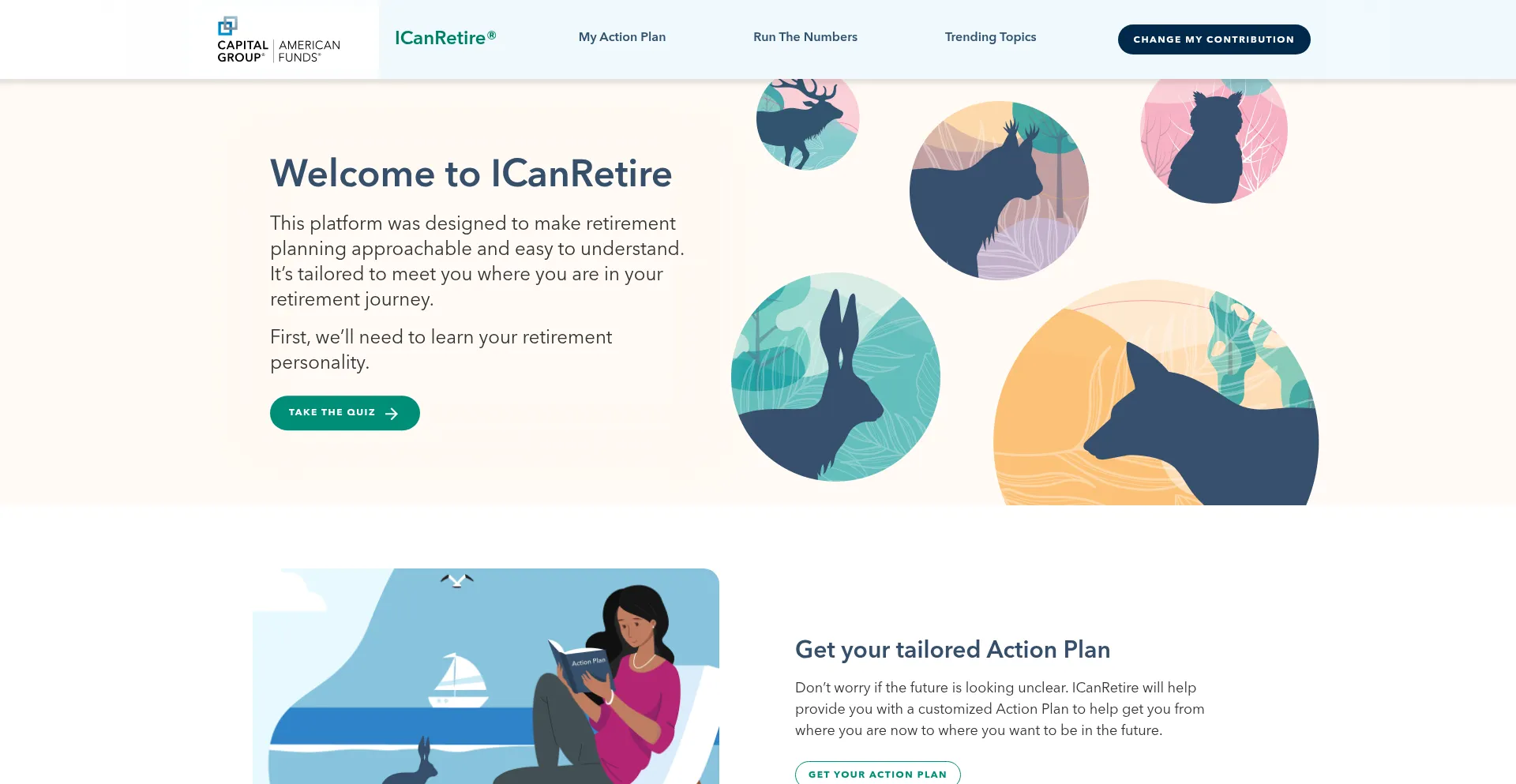 Website screenshot of Icanretire.com
