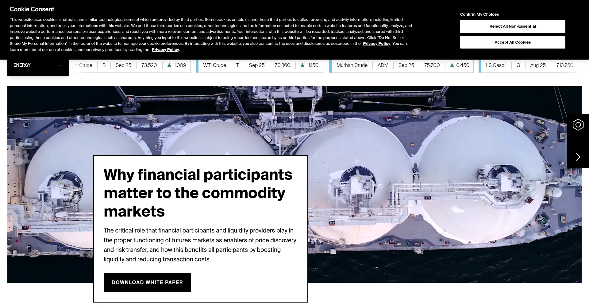 Website screenshot of Ice.com