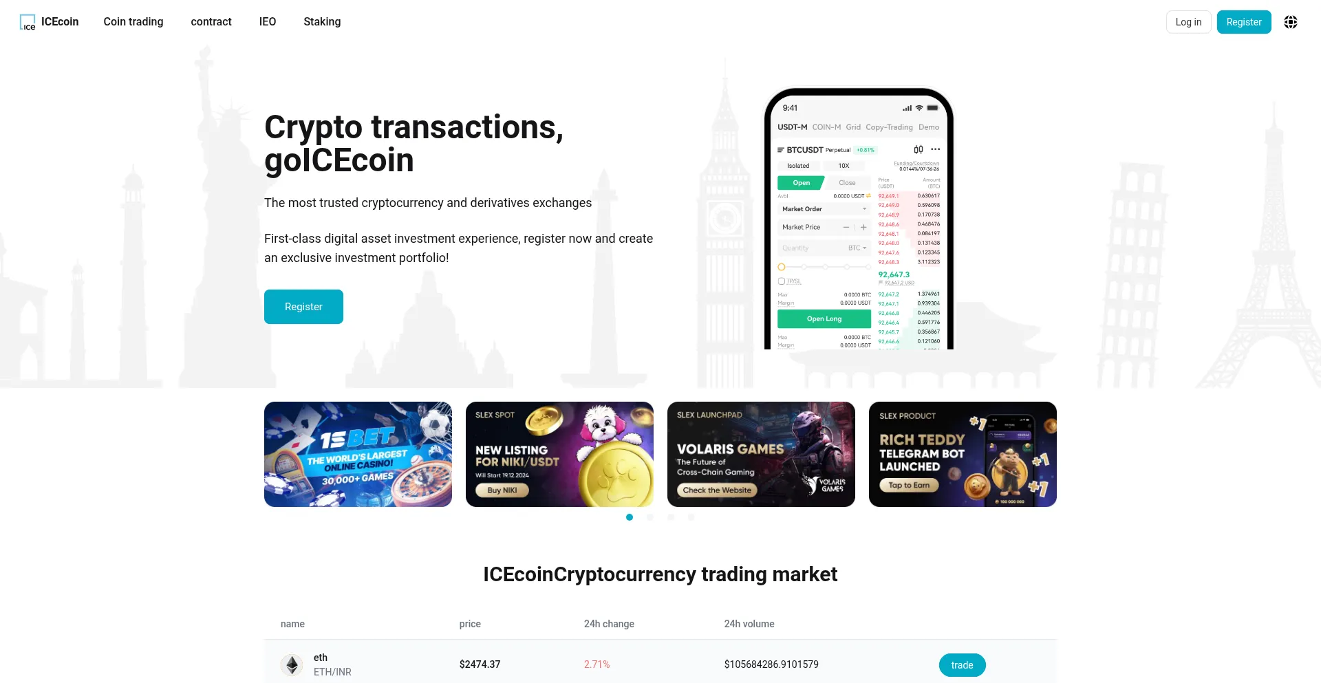 Website screenshot of Icecoin.top