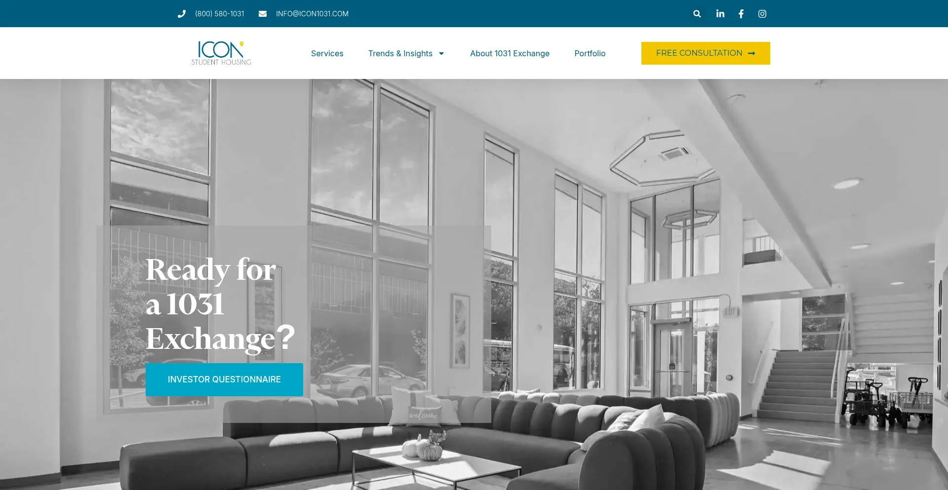 Website screenshot of Icon1031.com