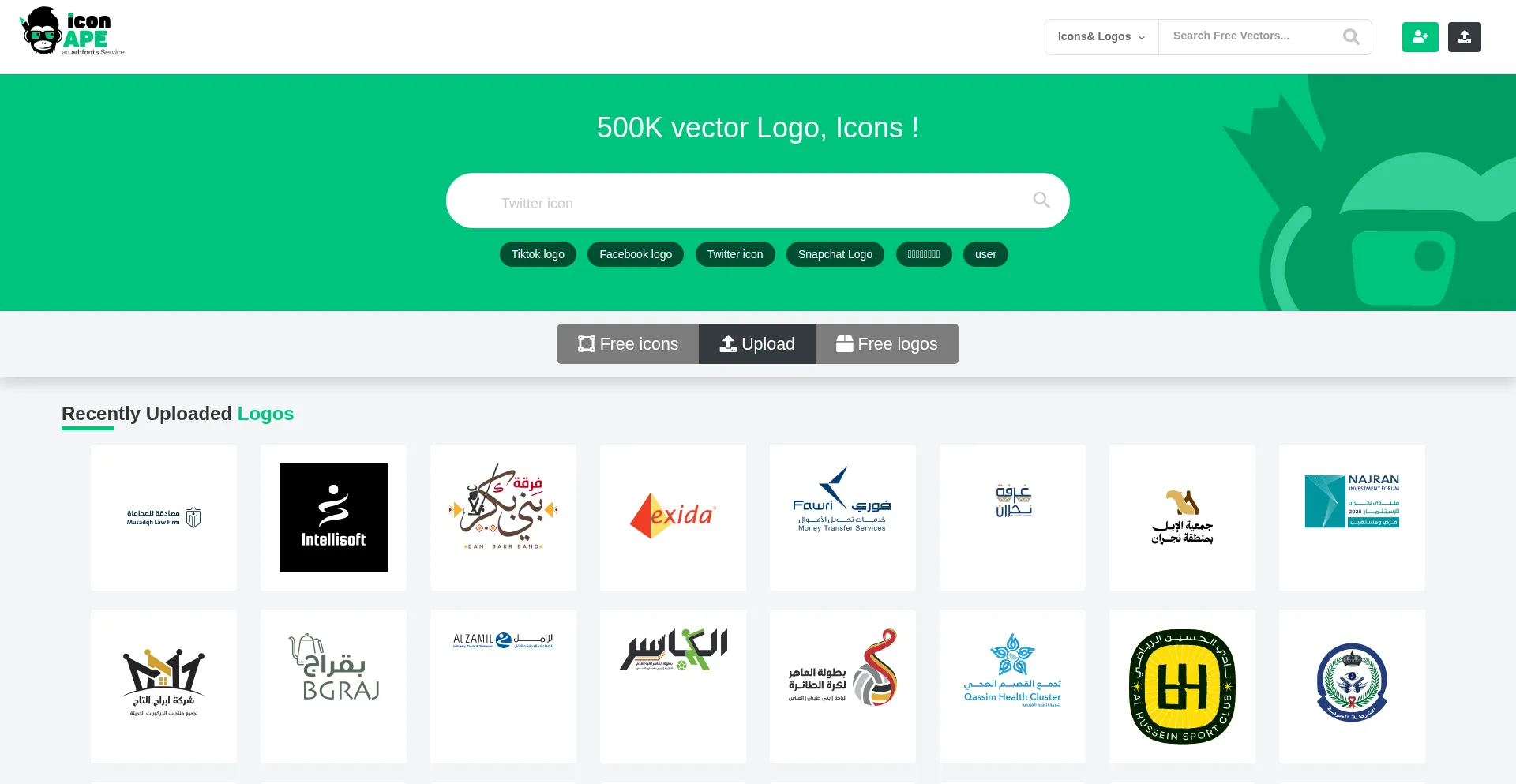 Website screenshot of Iconape.com