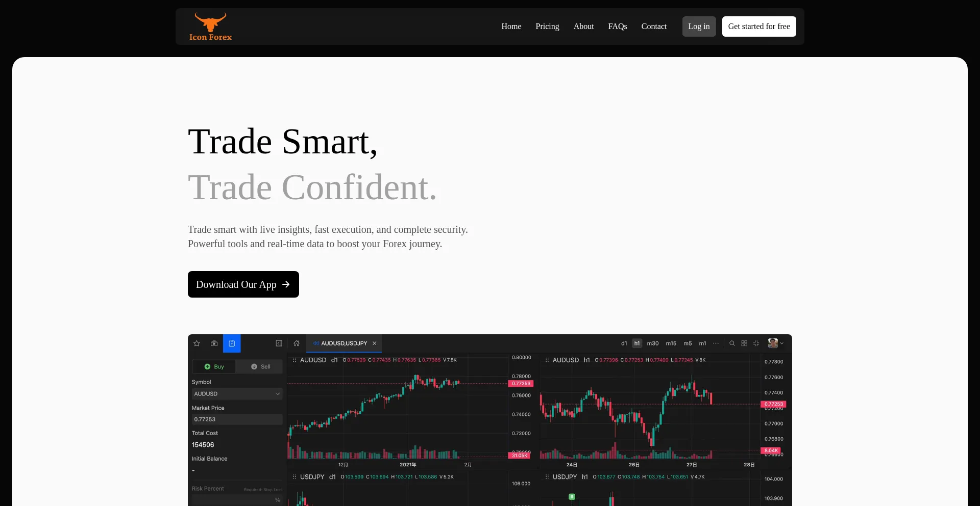 Website screenshot of Iconforex.uk