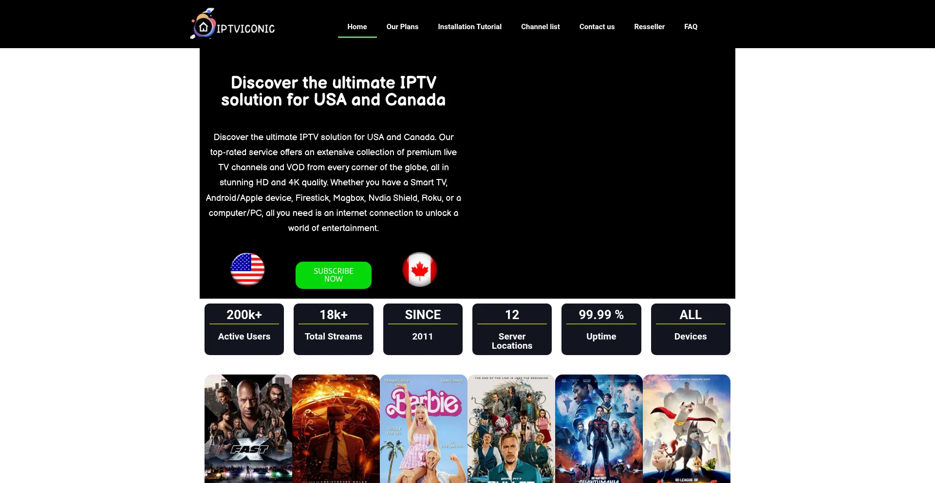 Website screenshot of Iconicgrouptv.com