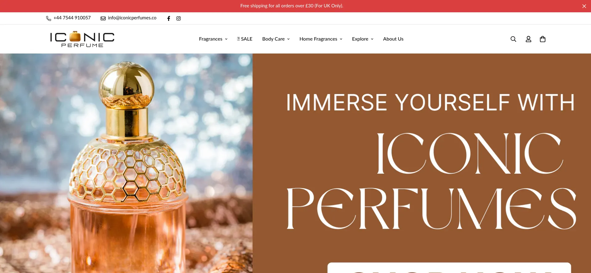 Website screenshot of Iconicperfumes.co.uk