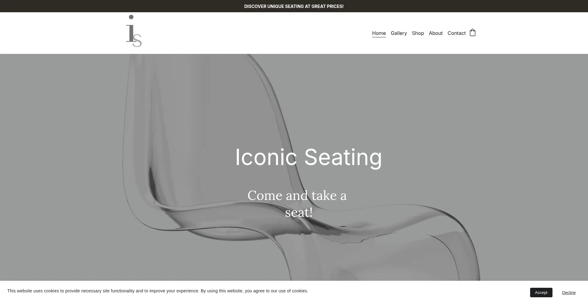 Website screenshot of Iconicseating.com