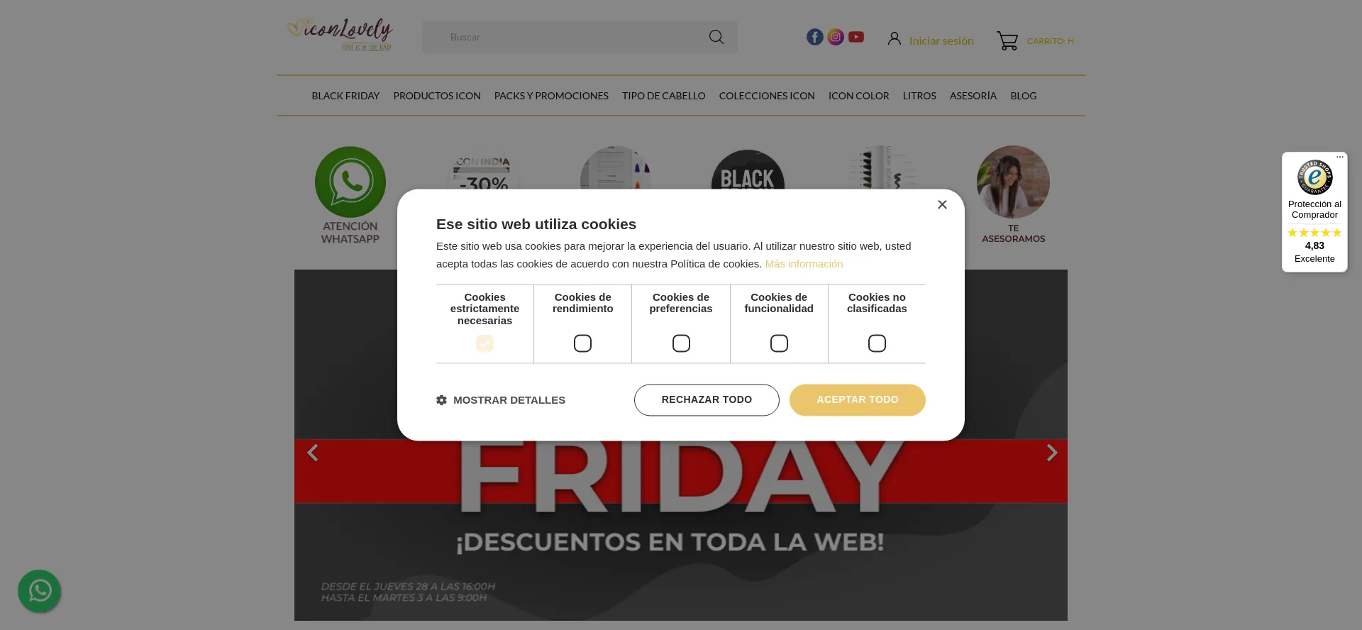 Website screenshot of Iconlovely.com