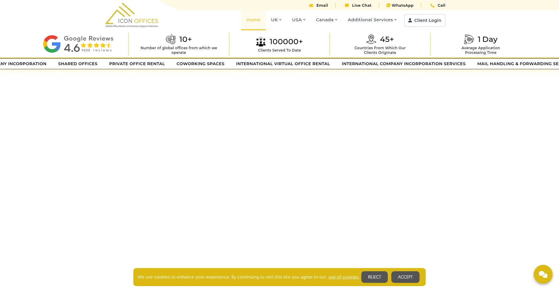 Website screenshot of Iconoffices.co.uk