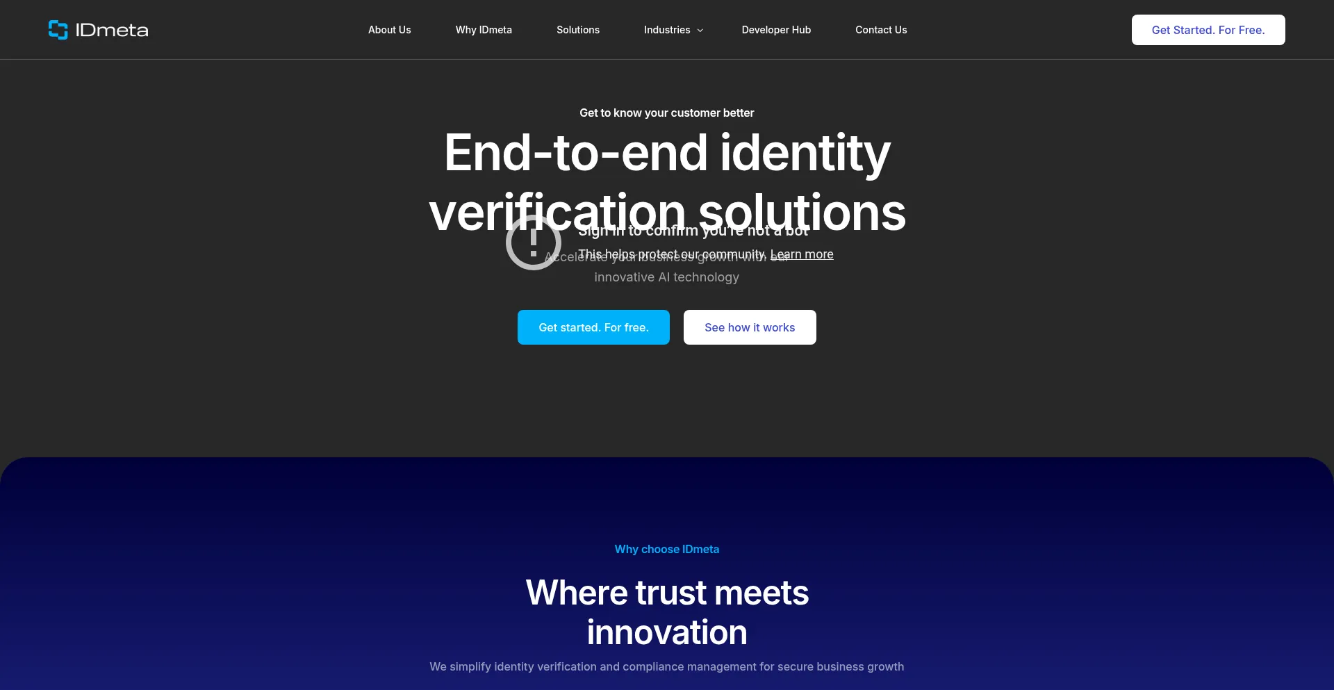 Website screenshot of Idmetagroup.com