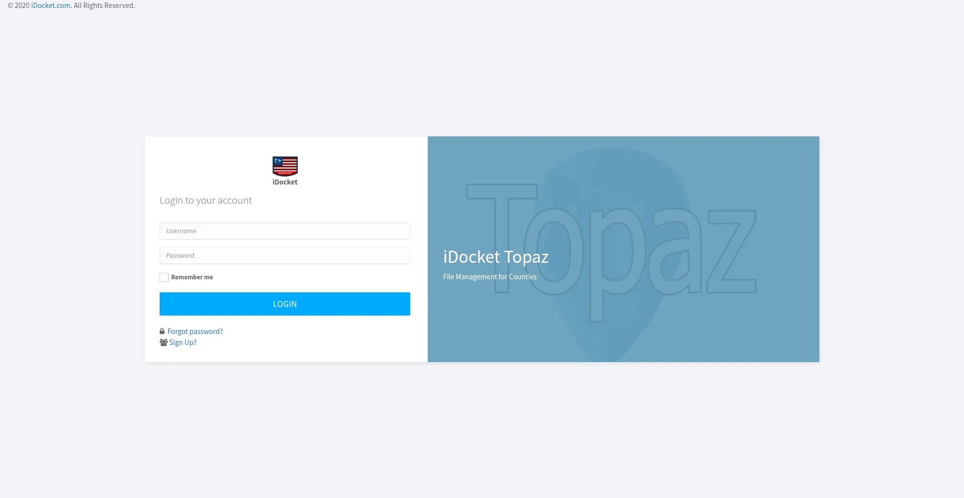 Website screenshot of Idocketuploader.com